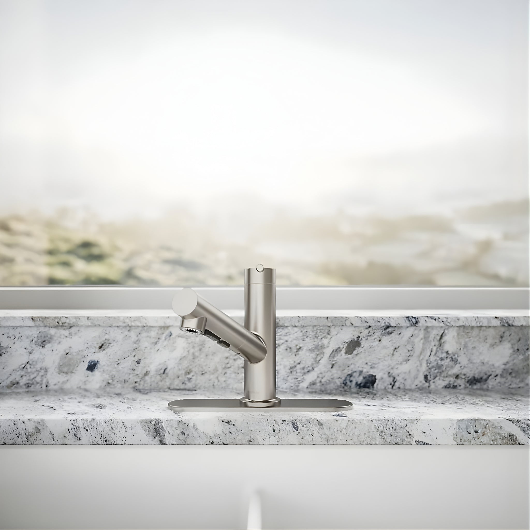 KOHLER CRUE PULL-OUT KITCHEN MIXER 208MM VIBRANT BRUSHED STEEL