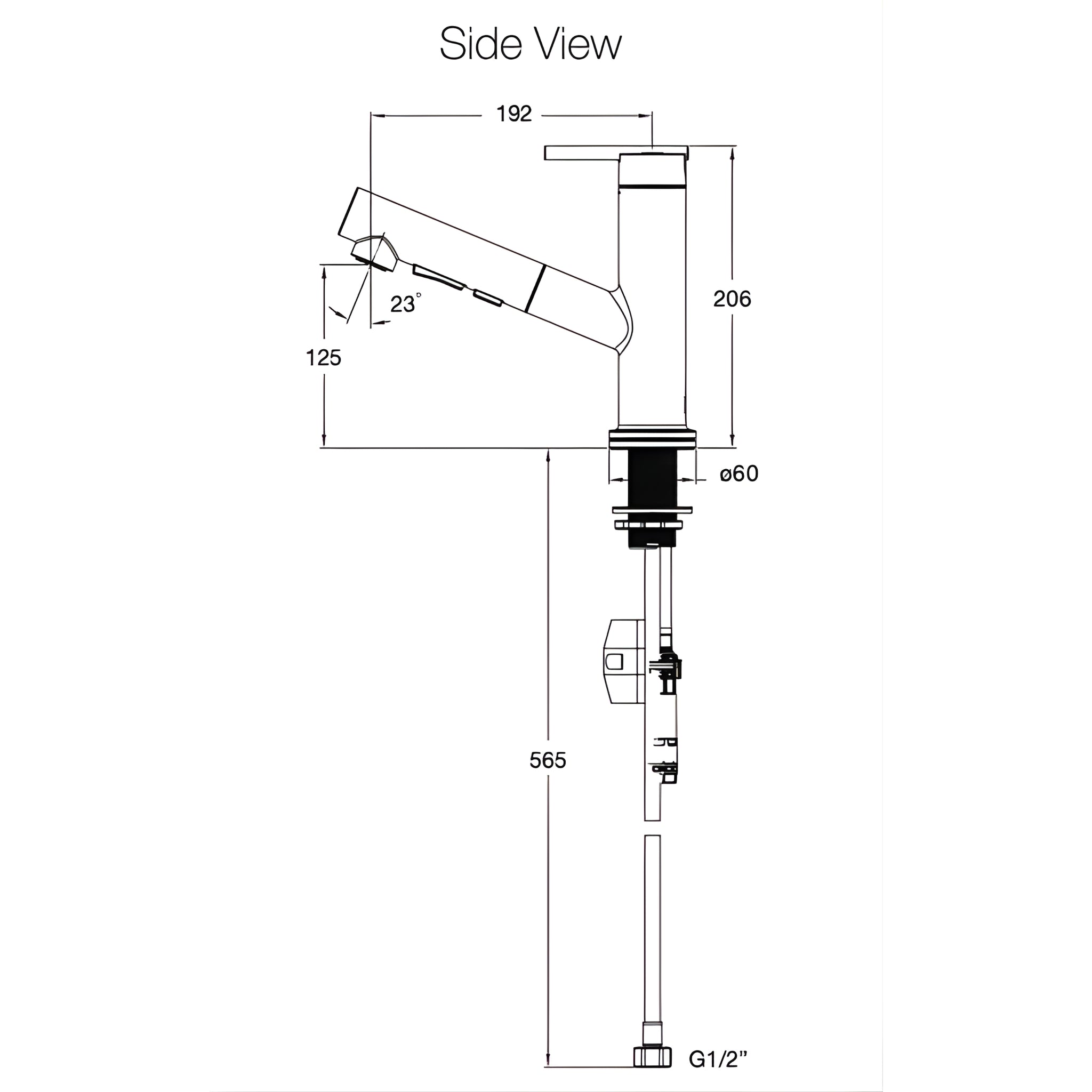 KOHLER CRUE PULL-OUT KITCHEN MIXER 208MM MATTE BLACK