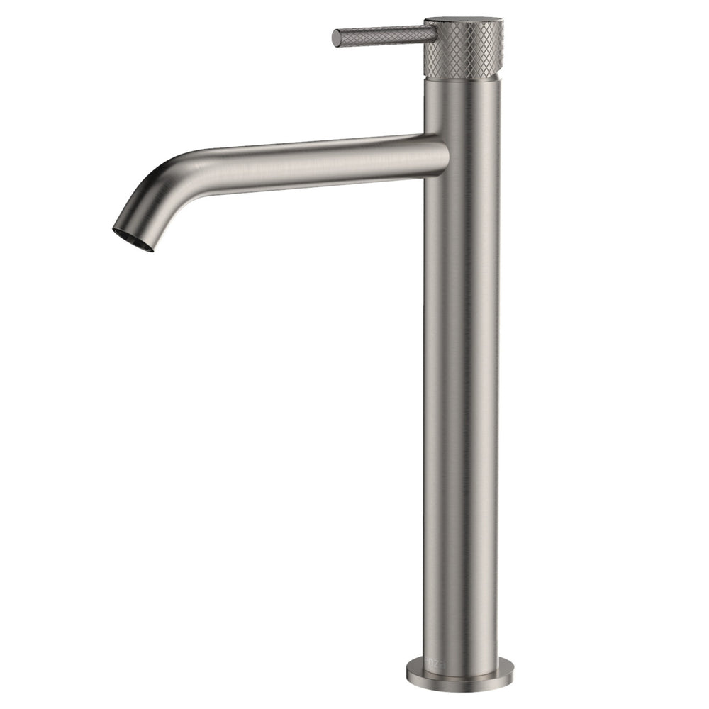 FIENZA AXLE TALL BASIN MIXER 302MM BRUSHED NICKEL