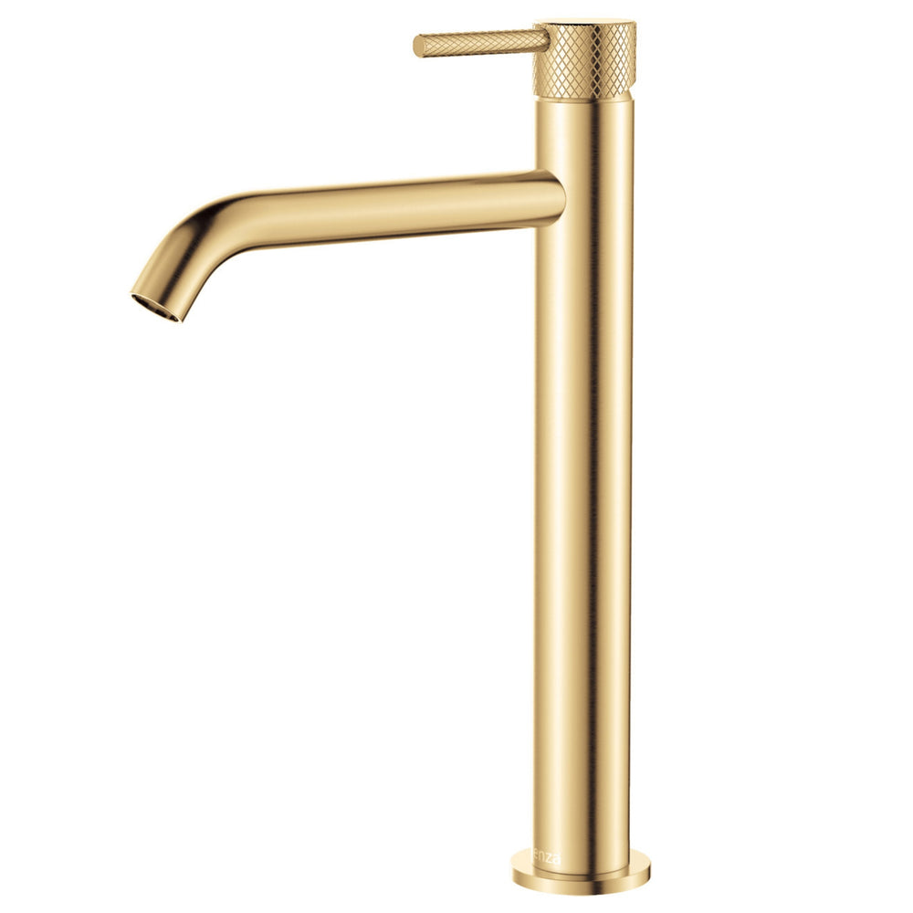 FIENZA AXLE TALL BASIN MIXER 302MM URBAN BRASS
