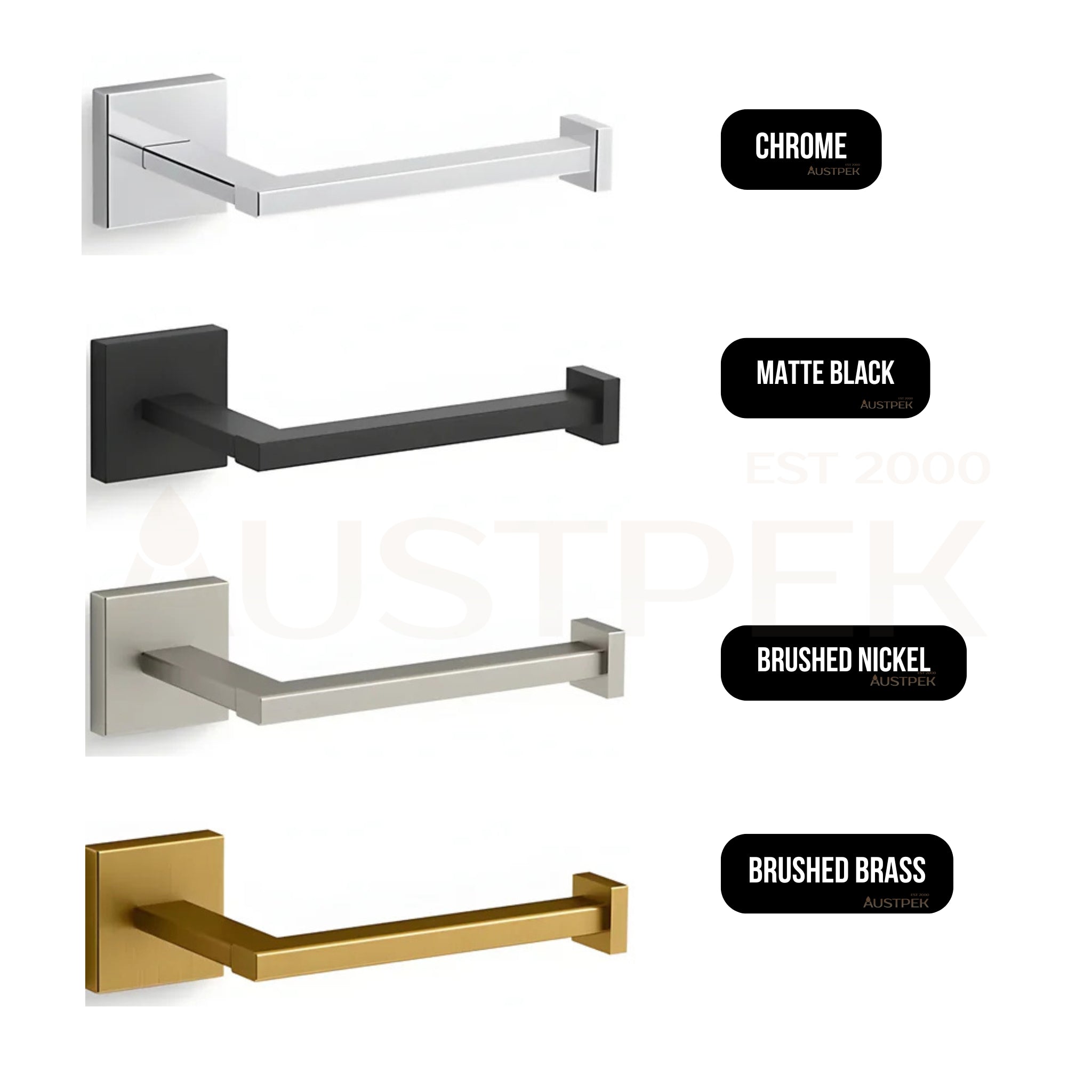 KOHLER SQUARE TOILET PAPER HOLDER 159MM BRUSHED BRASS