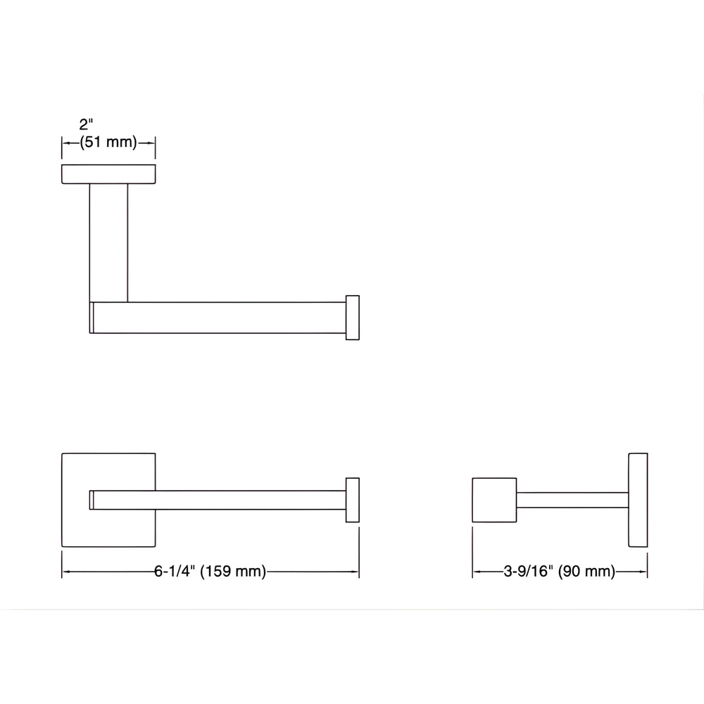 KOHLER SQUARE TOILET PAPER HOLDER 159MM BRUSHED BRASS