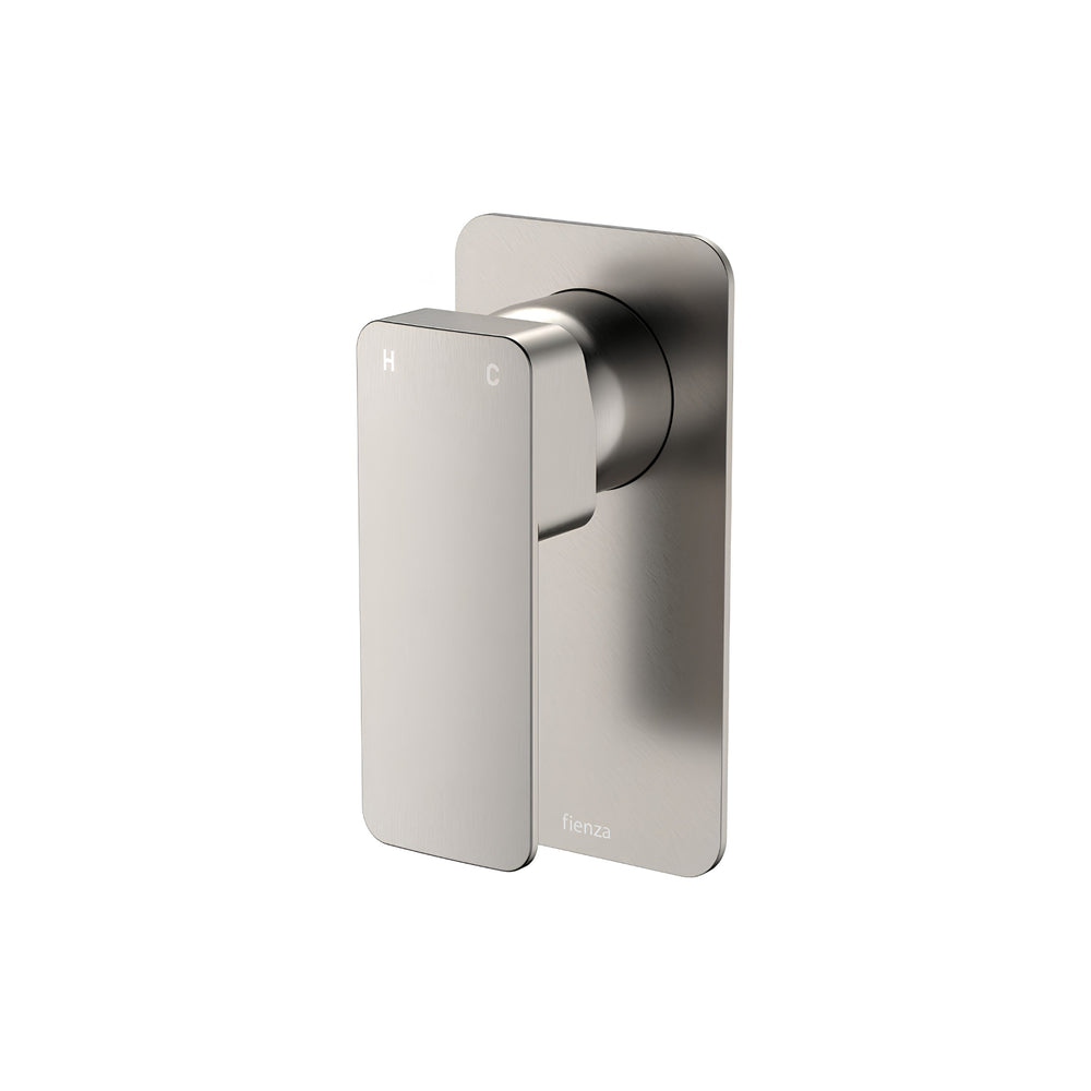 FIENZA TONO LEAD FREE WALL MIXER RECTANGULAR PLATE BRUSHED NICKEL