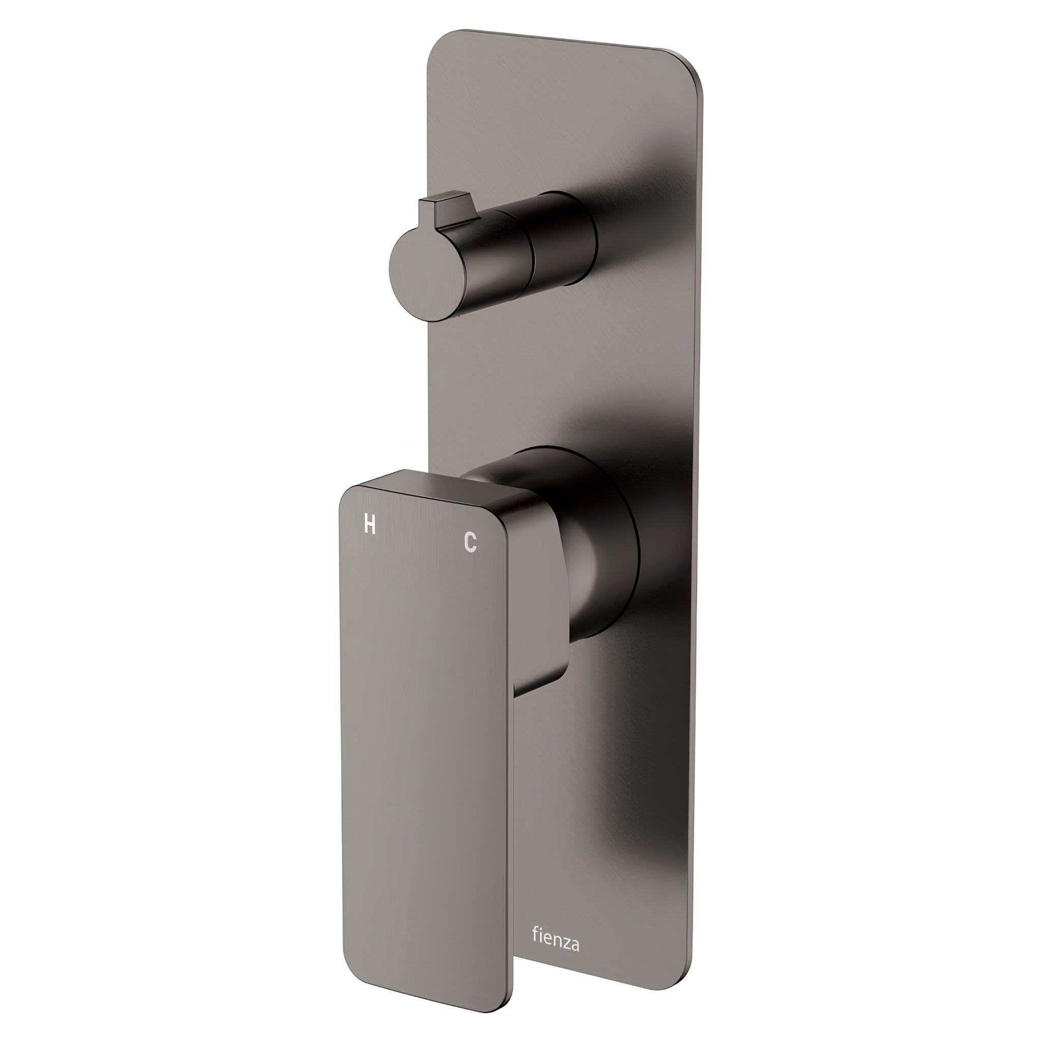 FIENZA TONO LEAD FREE WALL DIVERTER MIXER RECTANGULAR PLATE GUN METAL