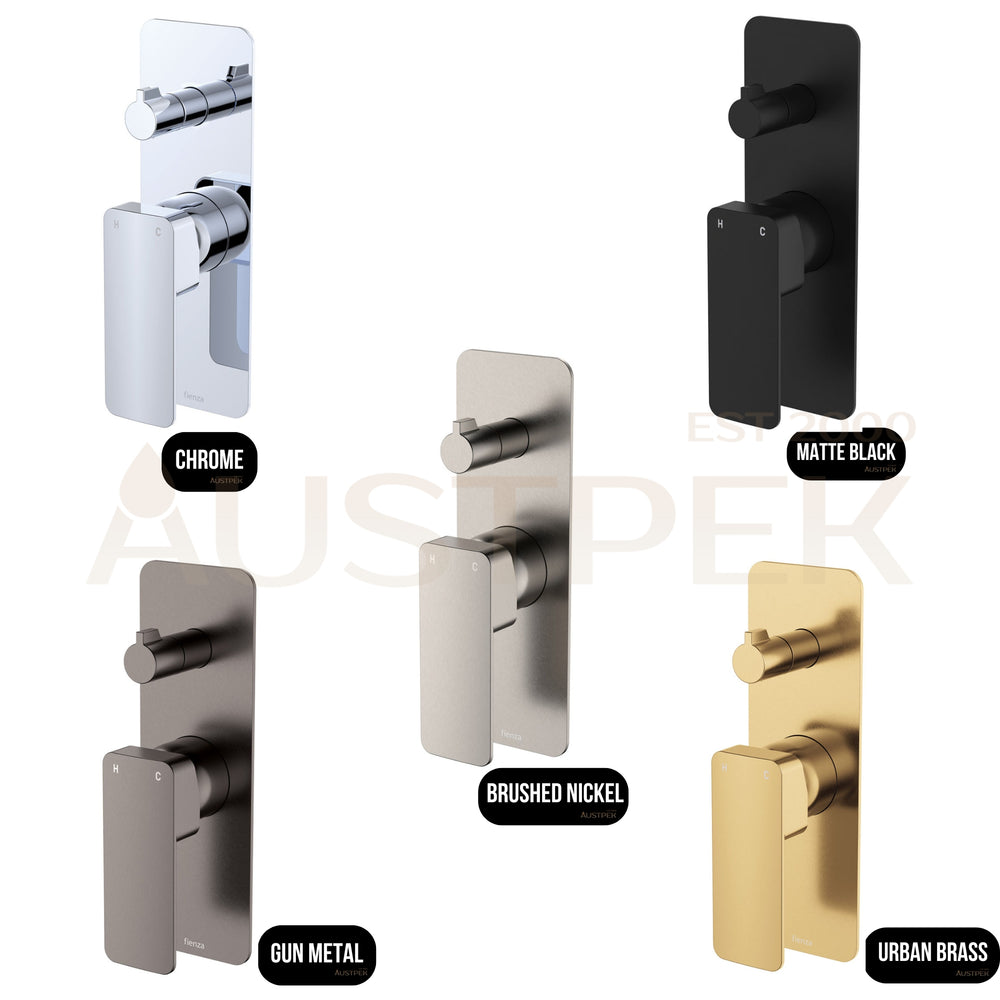 FIENZA TONO LEAD FREE WALL DIVERTER MIXER RECTANGULAR PLATE URBAN BRASS