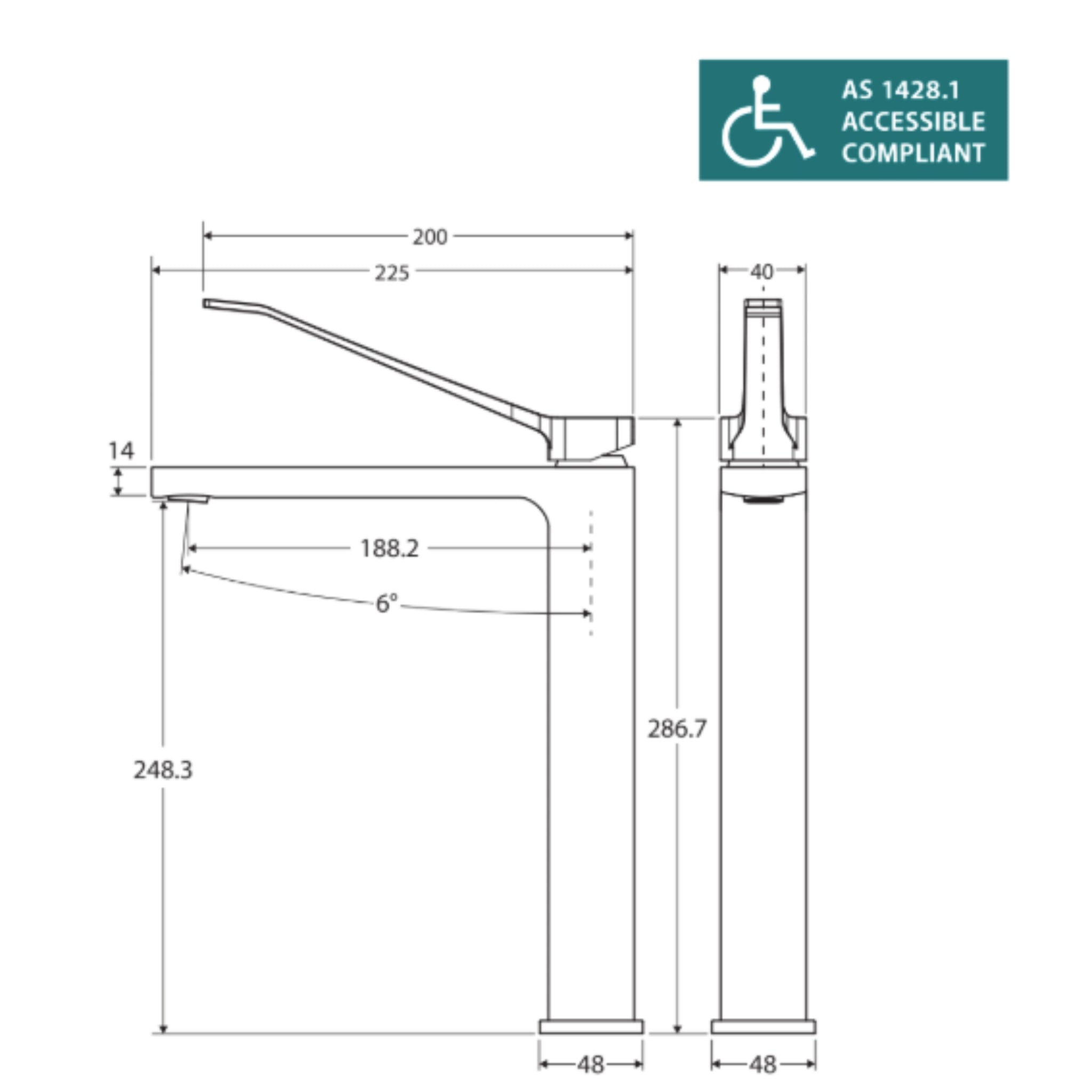 FIENZA TONO CARE TALL BASIN MIXER 287MM GUN METAL