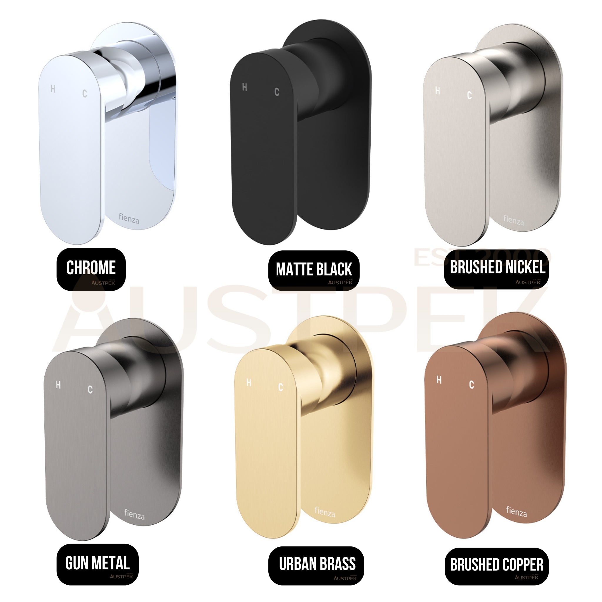FIENZA EMPIRE SLIM LEAD FREE WALL MIXER OVAL PLATE MATTE BLACK