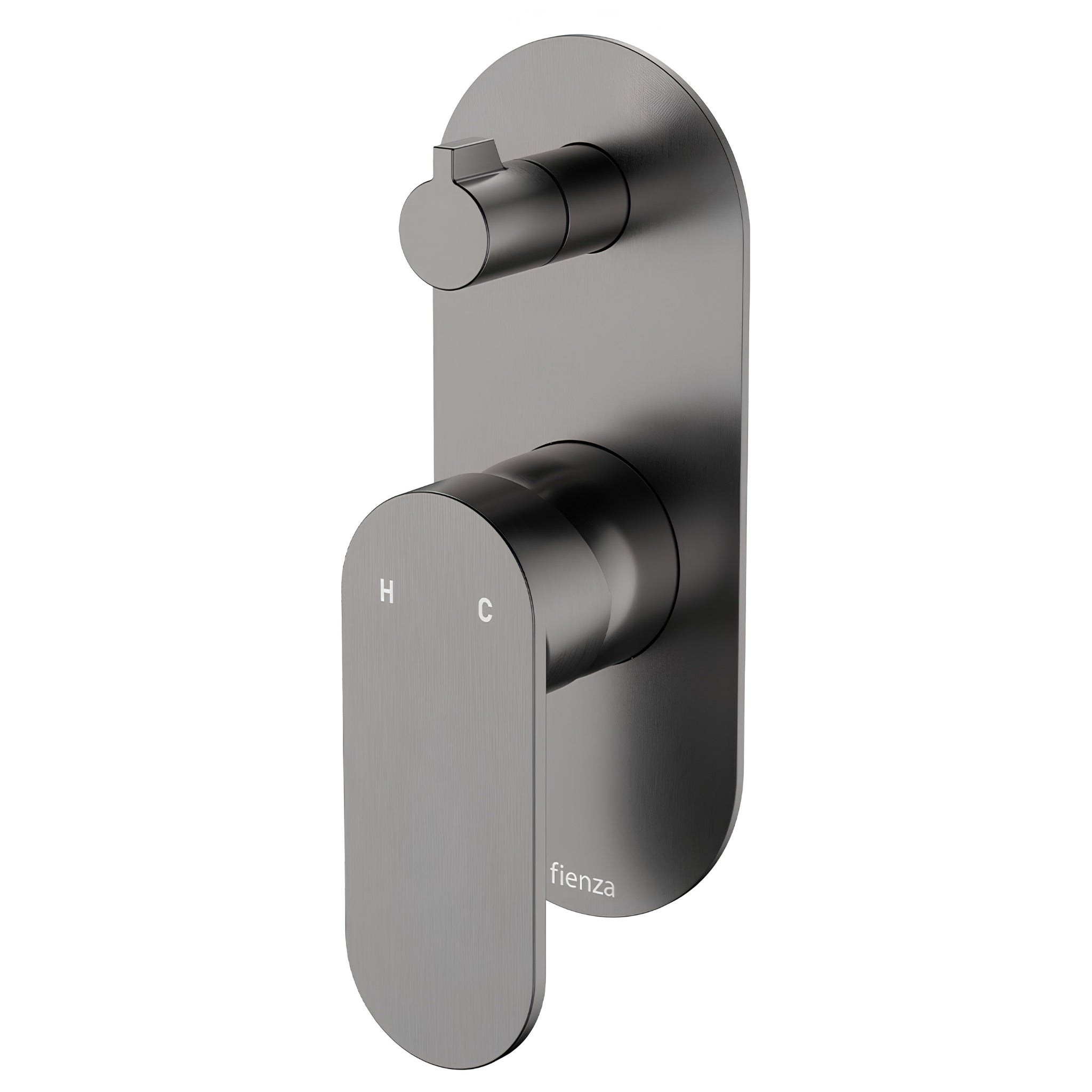 FIENZA EMPIRE SLIM LEAD FREE WALL DIVERTER MIXER LARGE OVAL PLATE GUN METAL