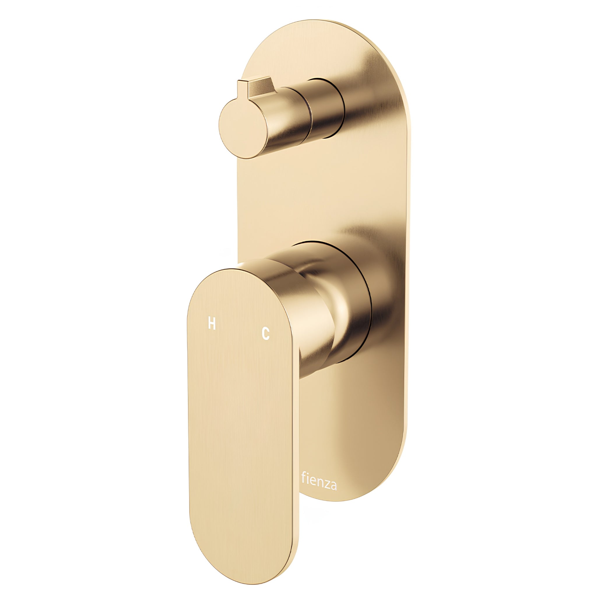 FIENZA EMPIRE SLIM LEAD FREE WALL DIVERTER MIXER LARGE OVAL PLATE URBAN BRASS