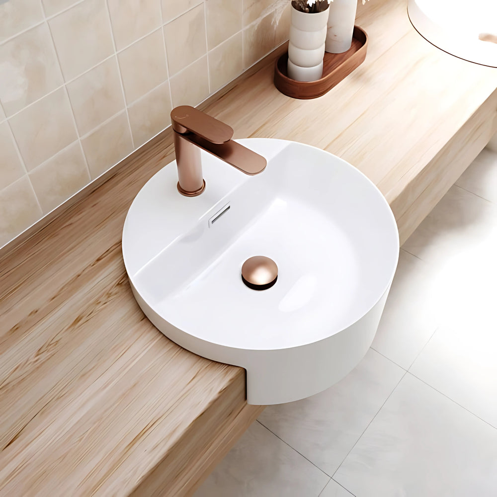 FIENZA EMPIRE SLIM BASIN MIXER 153MM BRUSHED COPPER