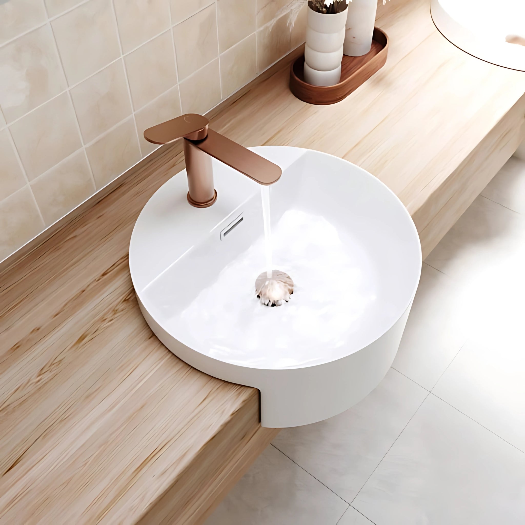 FIENZA EMPIRE SLIM BASIN MIXER 153MM BRUSHED COPPER