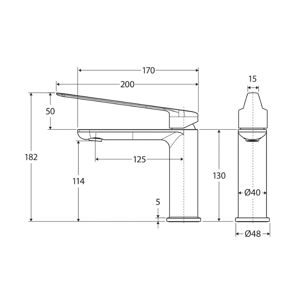 FIENZA EMPIRE CARE BASIN MIXER 182MM CHROME