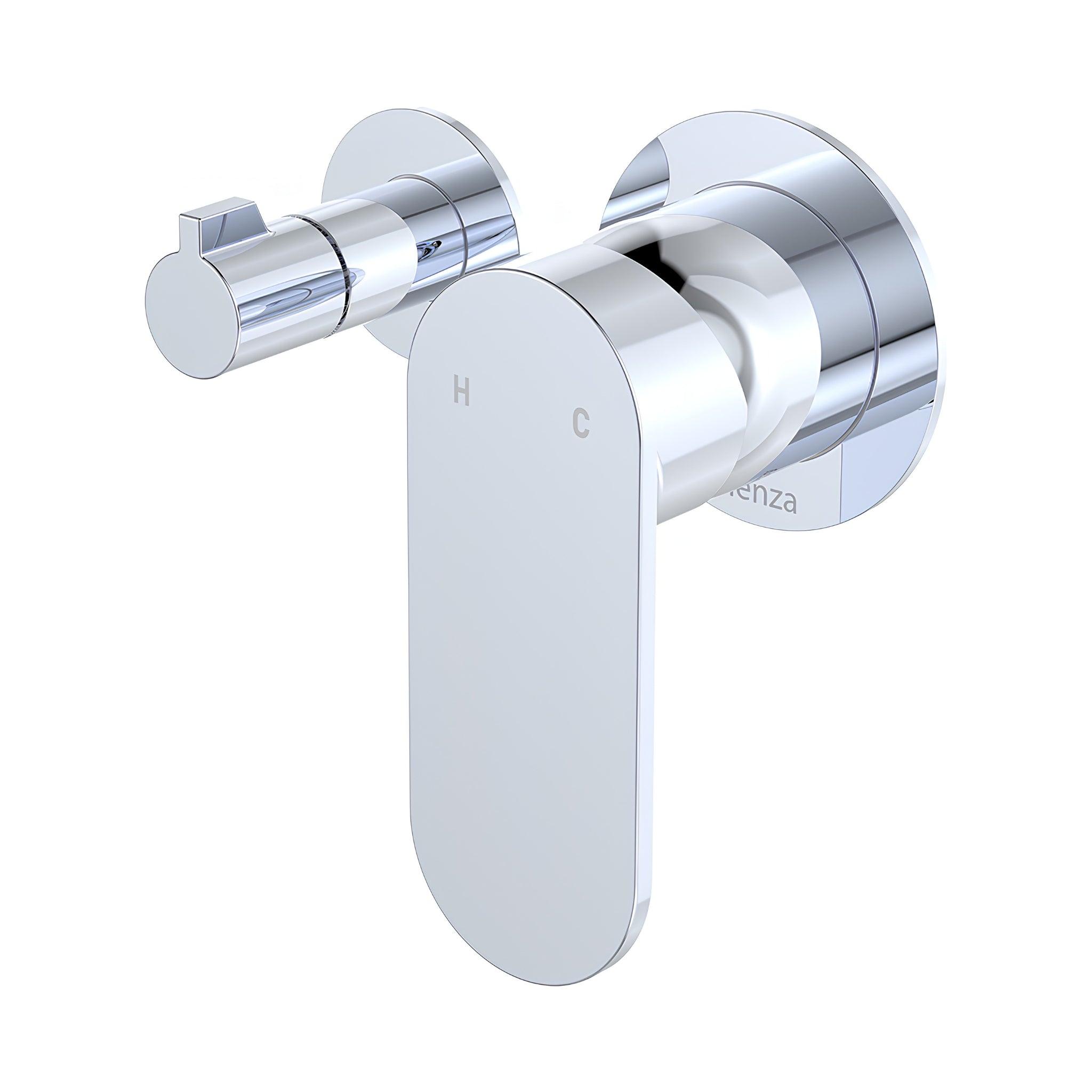 FIENZA EMPIRE SLIM LEAD FREE WALL DIVERTER MIXER SMALL ROUND PLATES 132MM CHROME