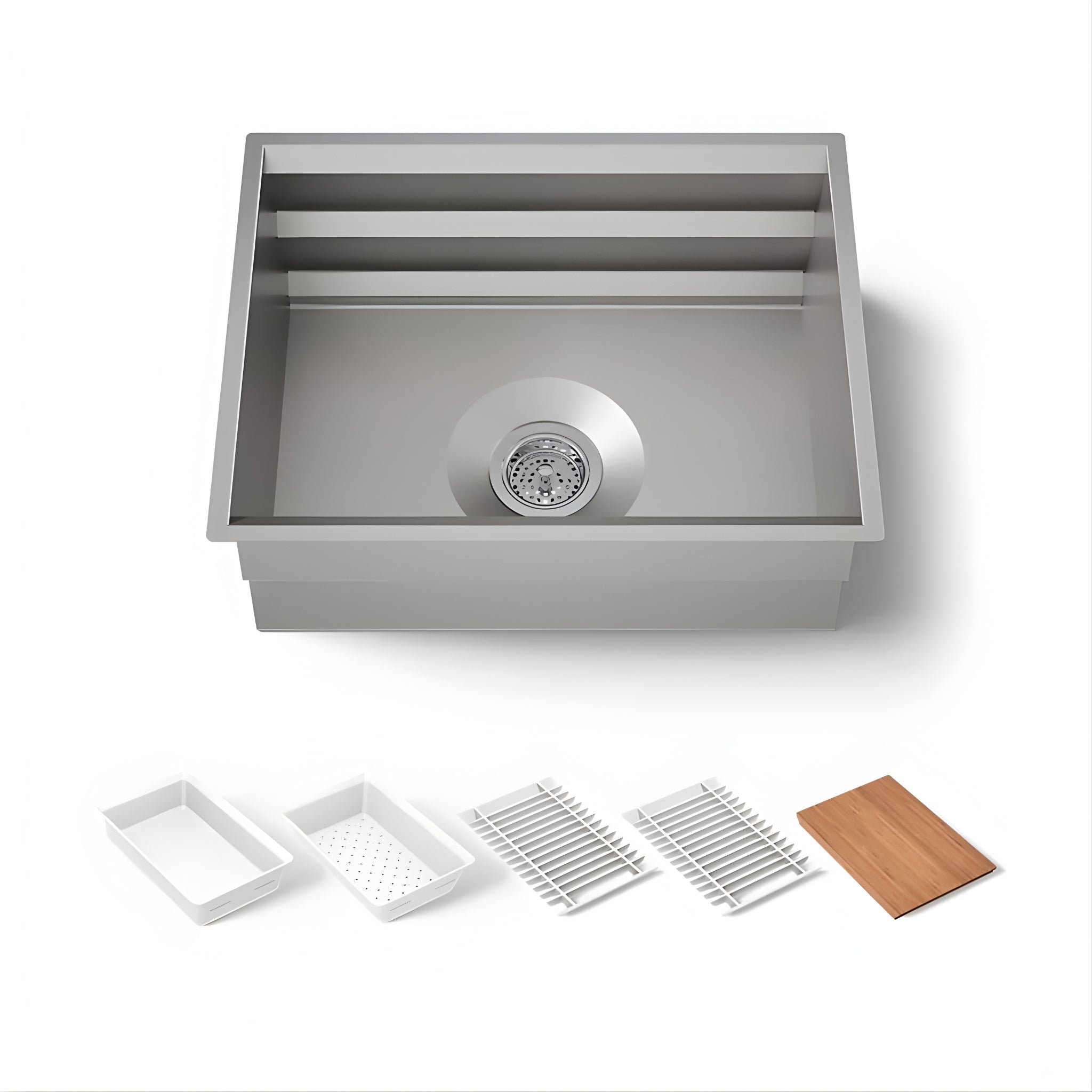 KOHLER PROLIFIC UNDERMOUNT WORKSTATION KITCHEN SINK STAINLESS STEEL 584MM