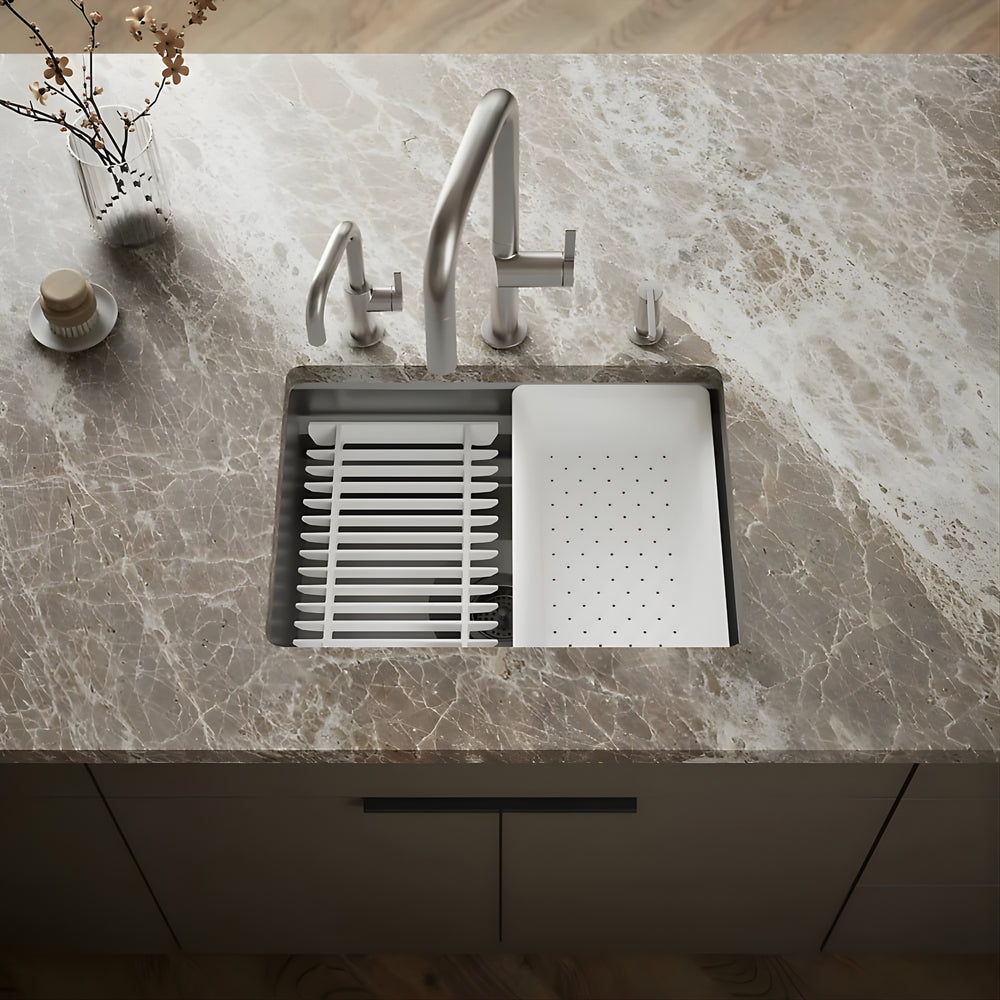 KOHLER PROLIFIC UNDERMOUNT WORKSTATION KITCHEN SINK STAINLESS STEEL 584MM