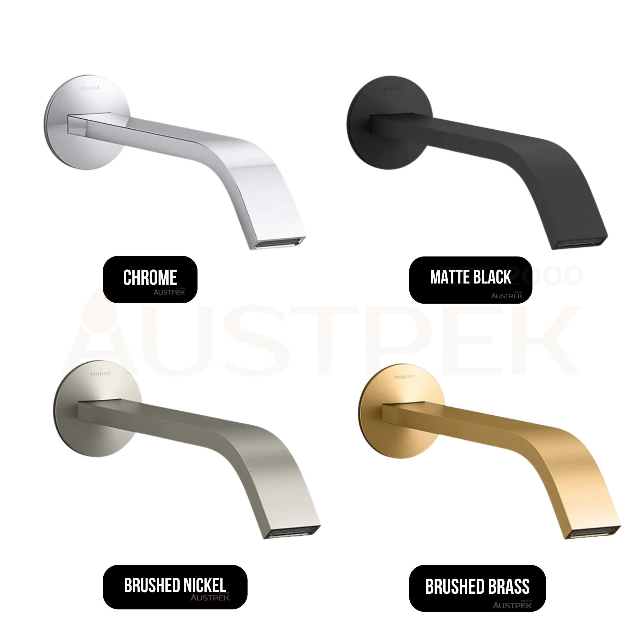 KOHLER COMPONENTS WALL MOUNT RIBBON BASIN SPOUT 245MM CHROME