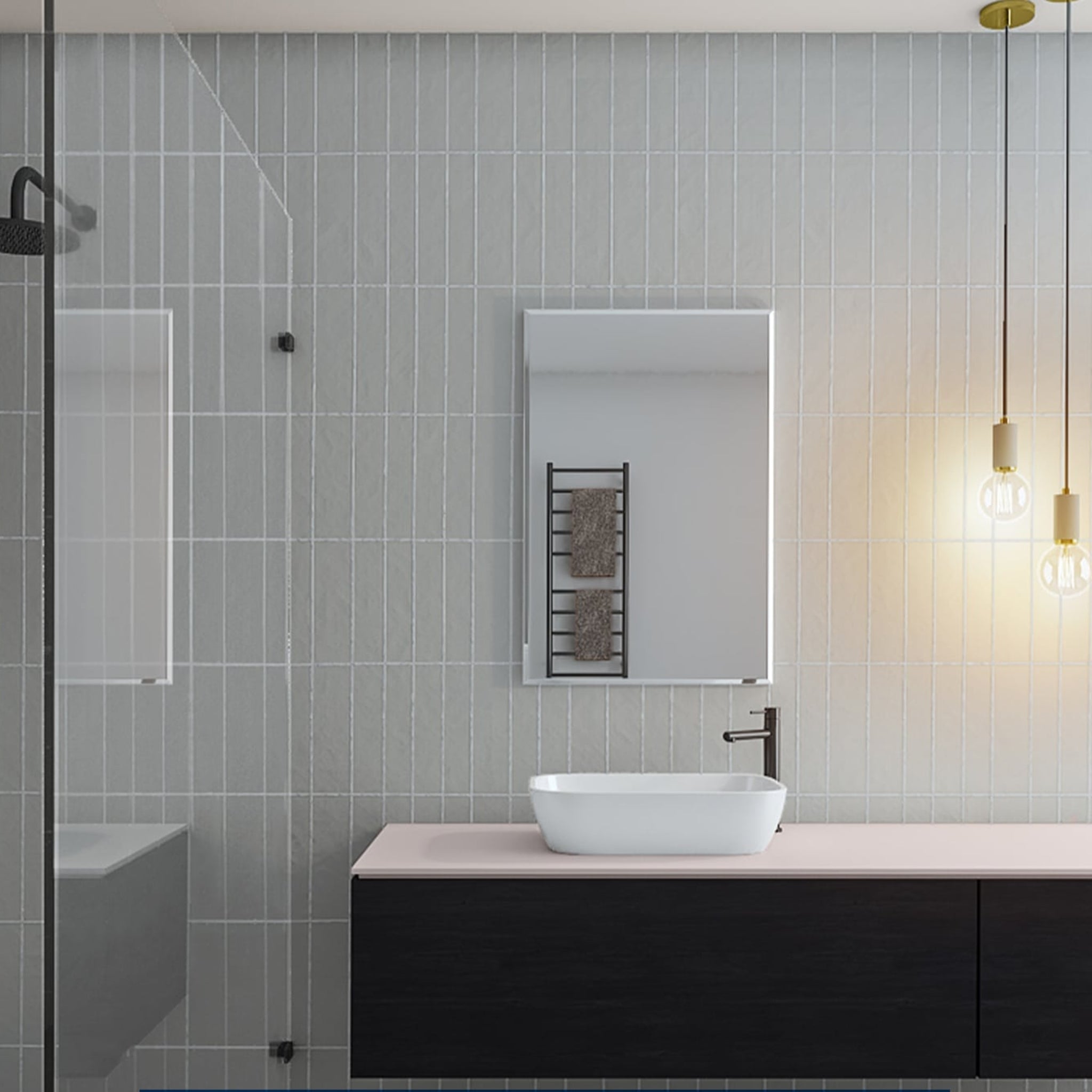 THERMOGROUP ABLAZE RECTANGLE 25MM BEVEL EDGE MIRROR WITH DEMISTER 600X750MM