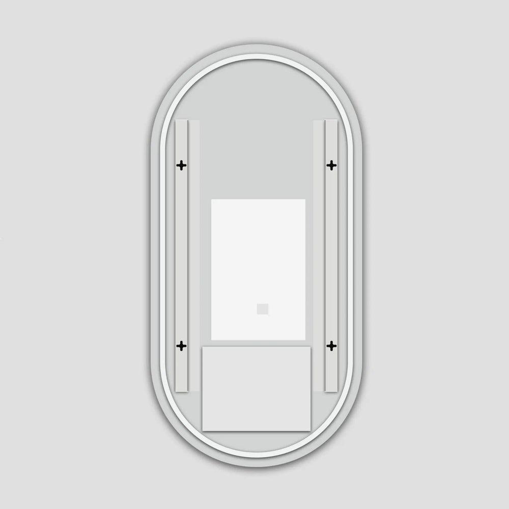 AQUAPERLA BUILDER RANGE OVAL LED FRAMELESS MIRROR 450X900MM