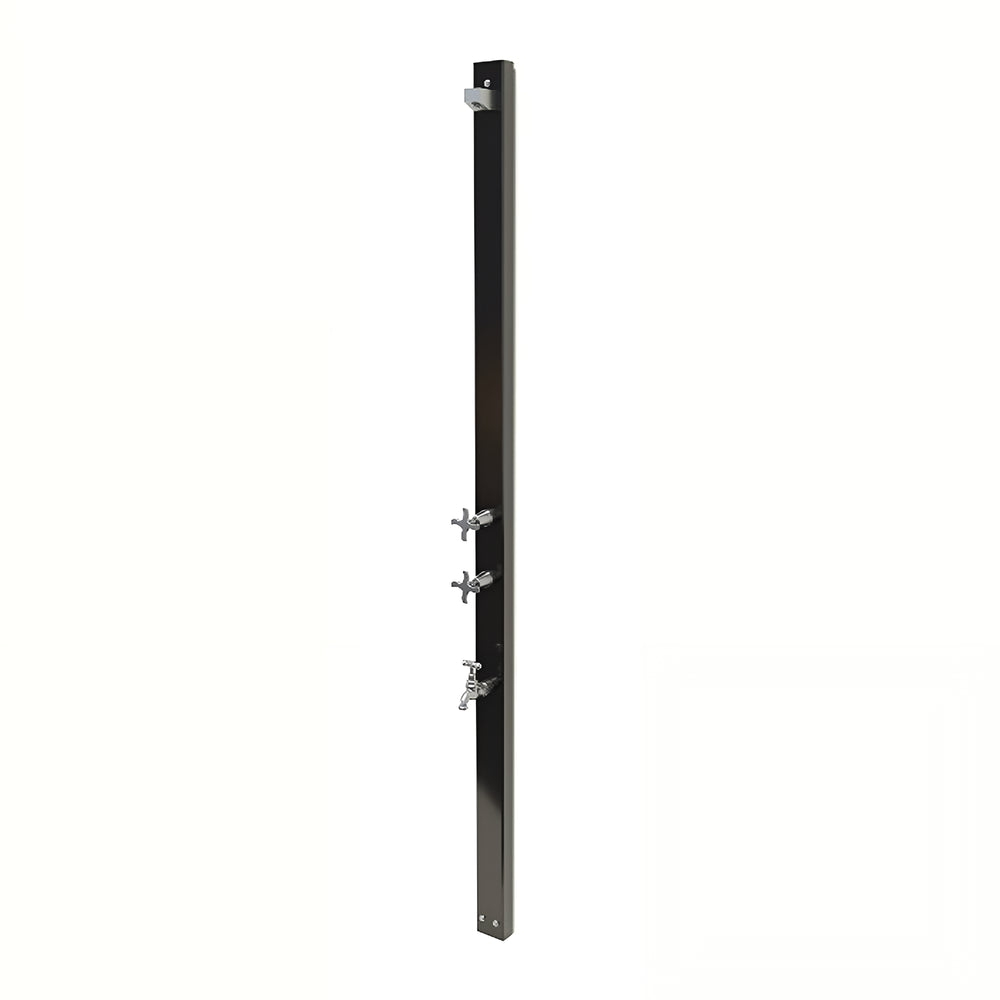 RAINWARE AUSSIE WALL MOUNTED OUTDOOR HOT AND COLD SHOWER AND FOOTWASH BLACK