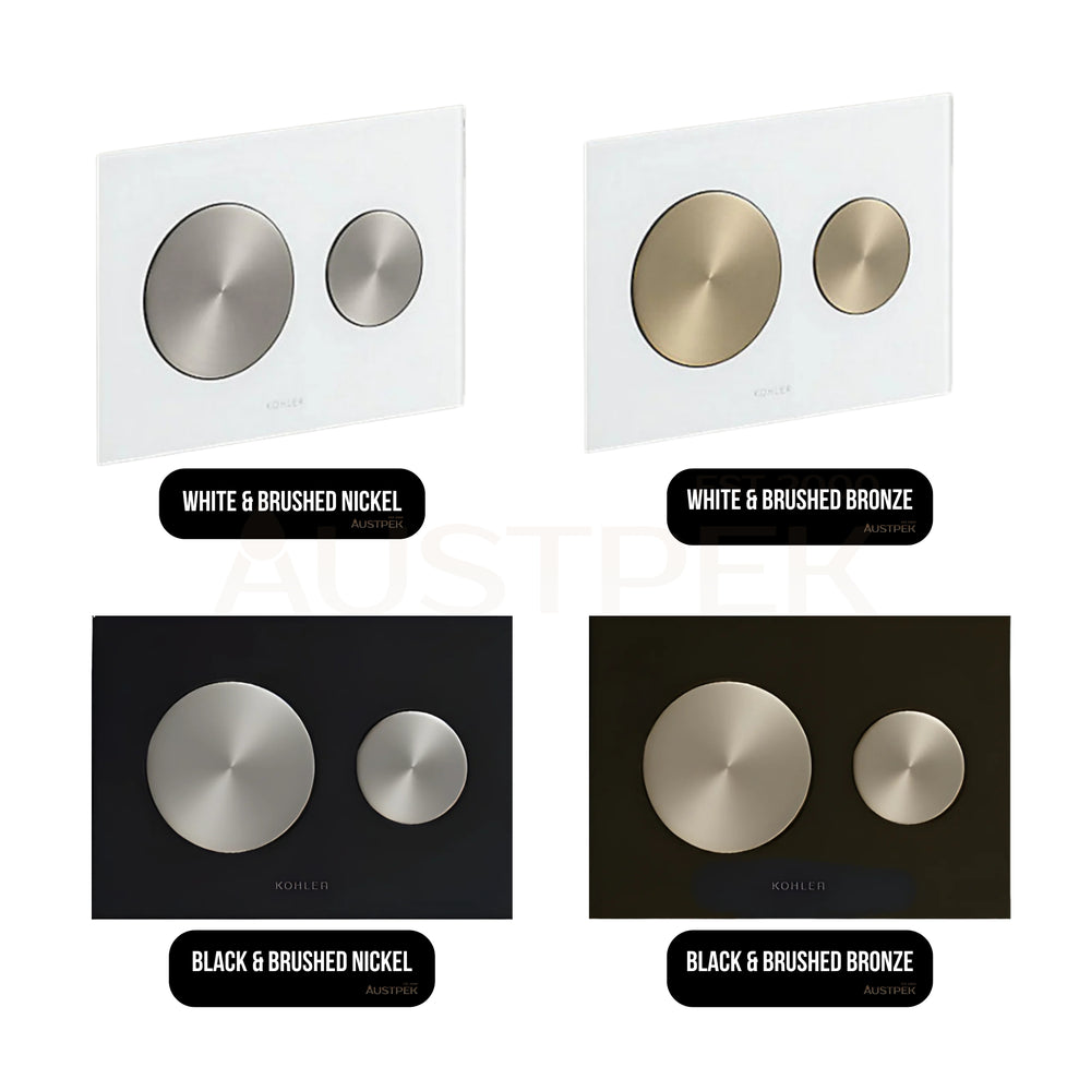 KOHLER SKIM PNEUMATIC FLUSH PLATE BLACK AND BRUSHED BRONZE