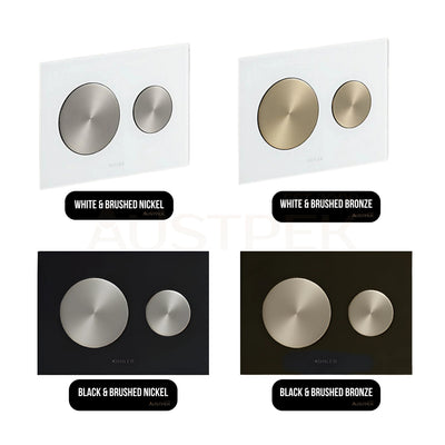 KOHLER SKIM PNEUMATIC FLUSH PLATE WHITE AND BRUSHED NICKEL