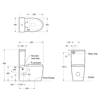 KOHLER GRANDE RIMLESS BACK-TO-WALL TOILET SUITE WITH ELITE SEAT GLOSS WHITE