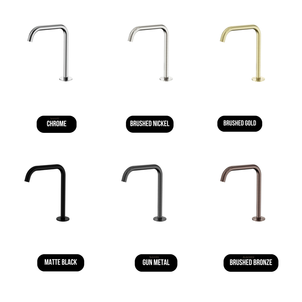 NERO SERENITY BATH/KITCHEN EDGE SPOUT 270MM BRUSHED NICKEL