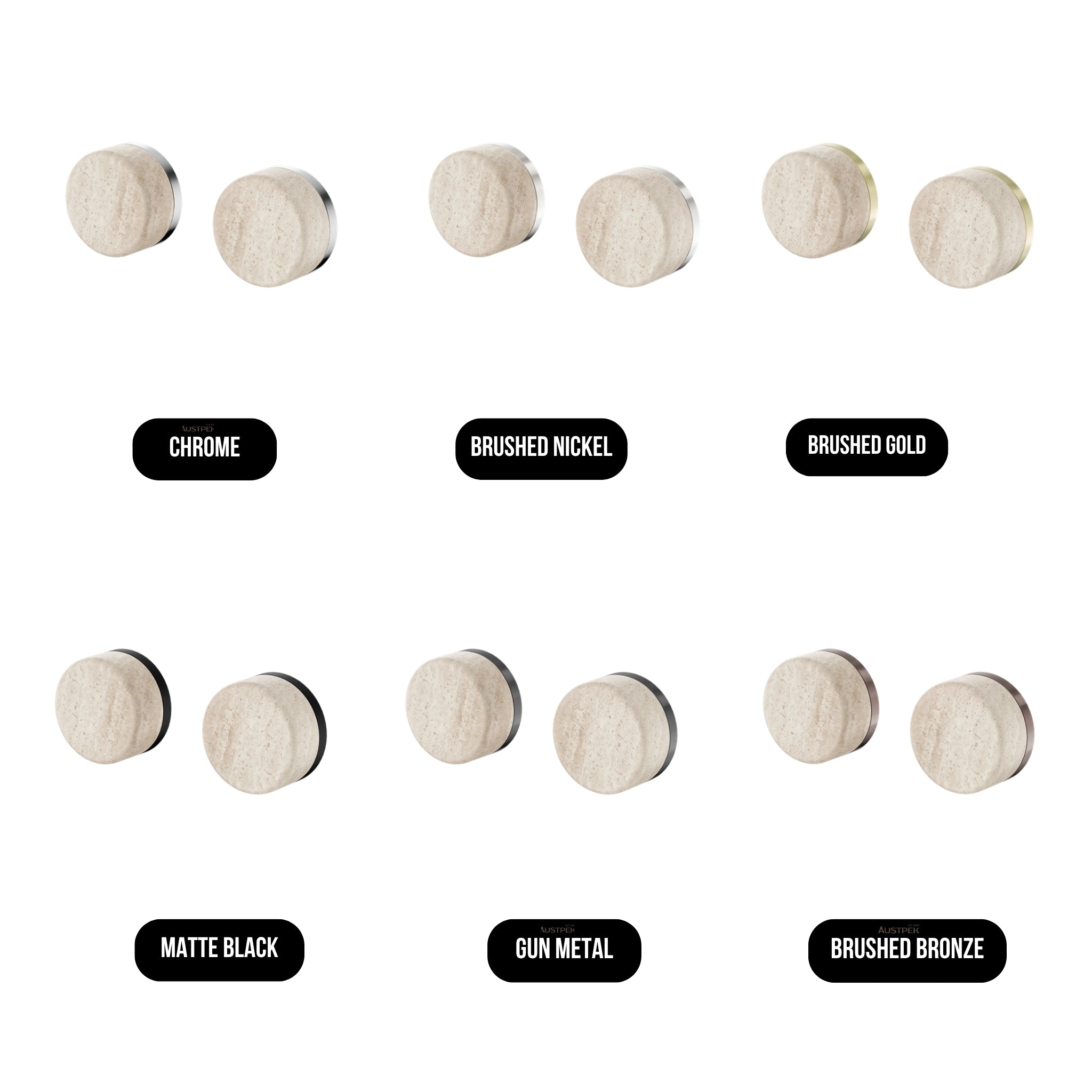 NERO SERENITY WALL TOP ASSEMBLY WITH ROME TRAVERTINE HANDLE BRUSHED BRONZE