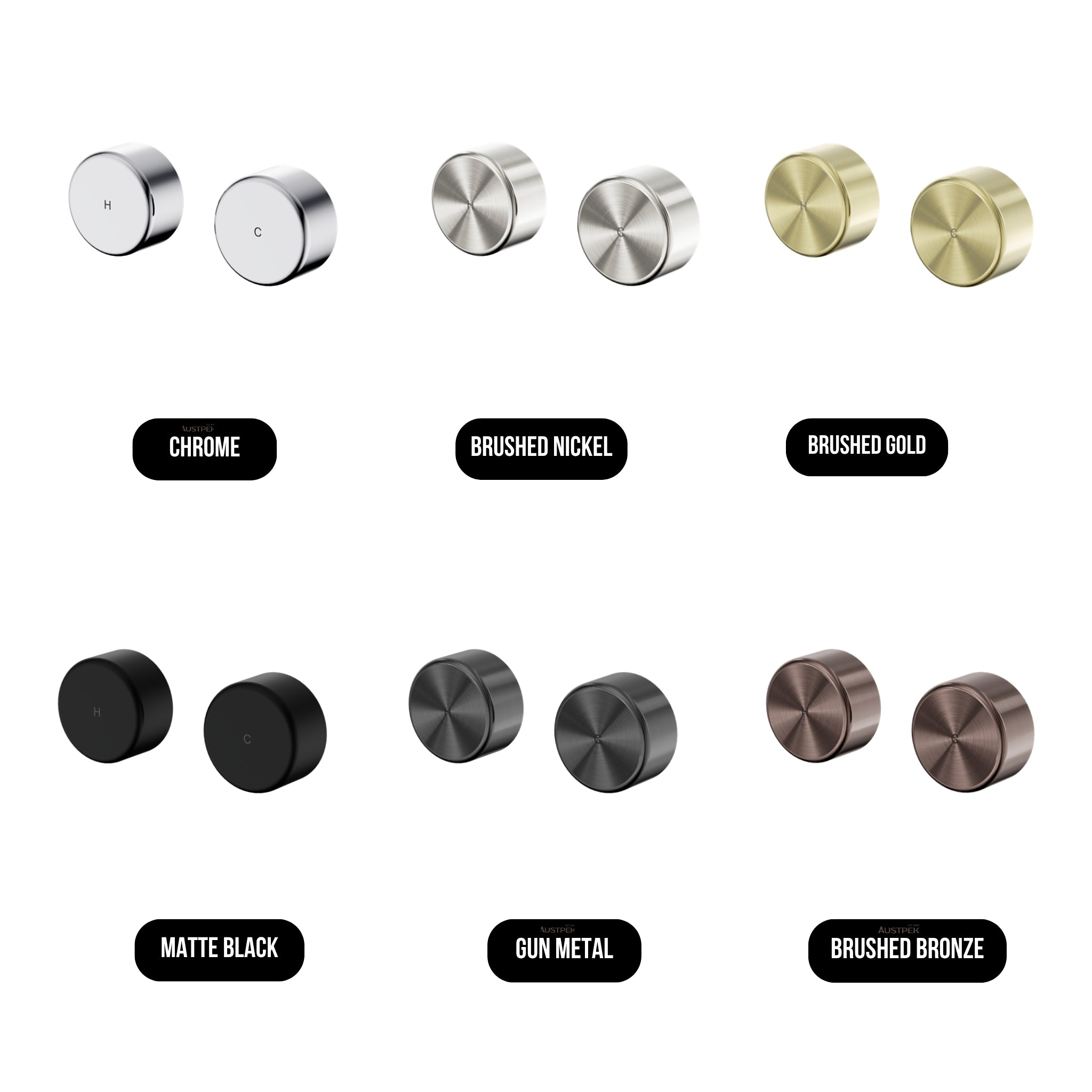 NERO SERENITY WALL TOP ASSEMBLY WITH METAL HANDLE BRUSHED BRONZE