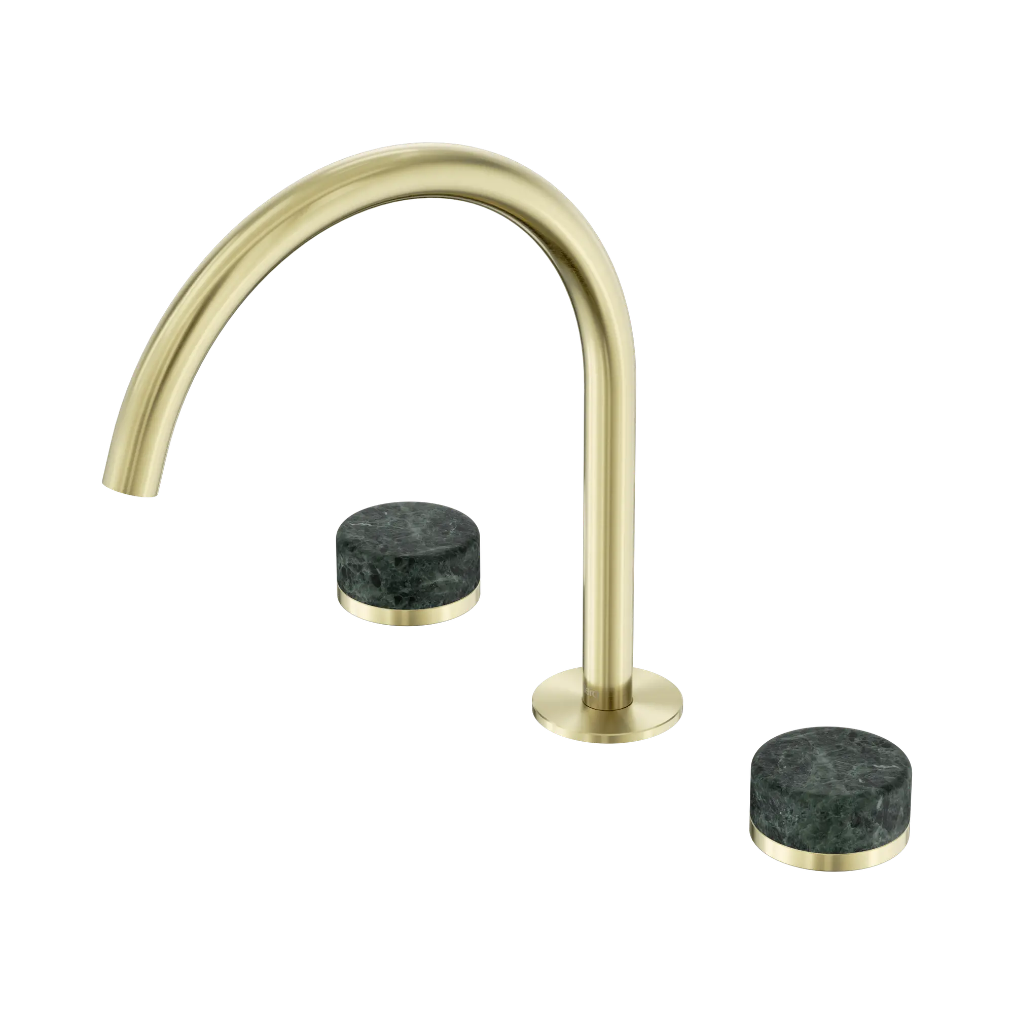 NERO SERENITY BATH/KITCHEN SET ARC SPOUT WITH VERDE ALPI HANDLE 260MM BRUSHED GOLD