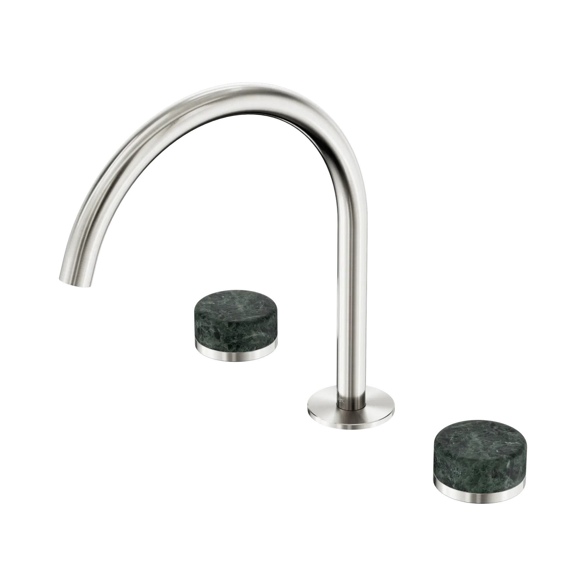 NERO SERENITY BATH/KITCHEN SET ARC SPOUT WITH VERDE ALPI HANDLE 260MM BRUSHED NICKEL