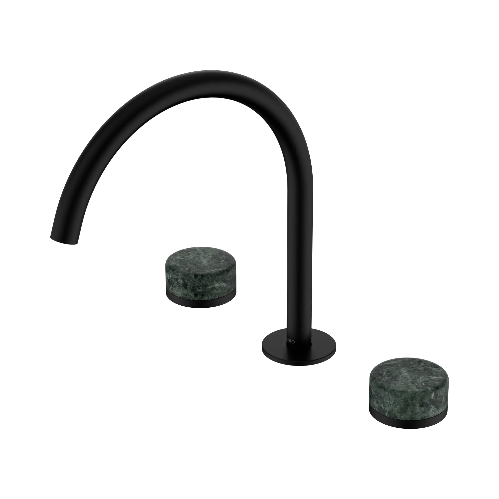 NERO SERENITY BATH/KITCHEN SET ARC SPOUT WITH VERDE ALPI HANDLE 260MM MATTE BLACK