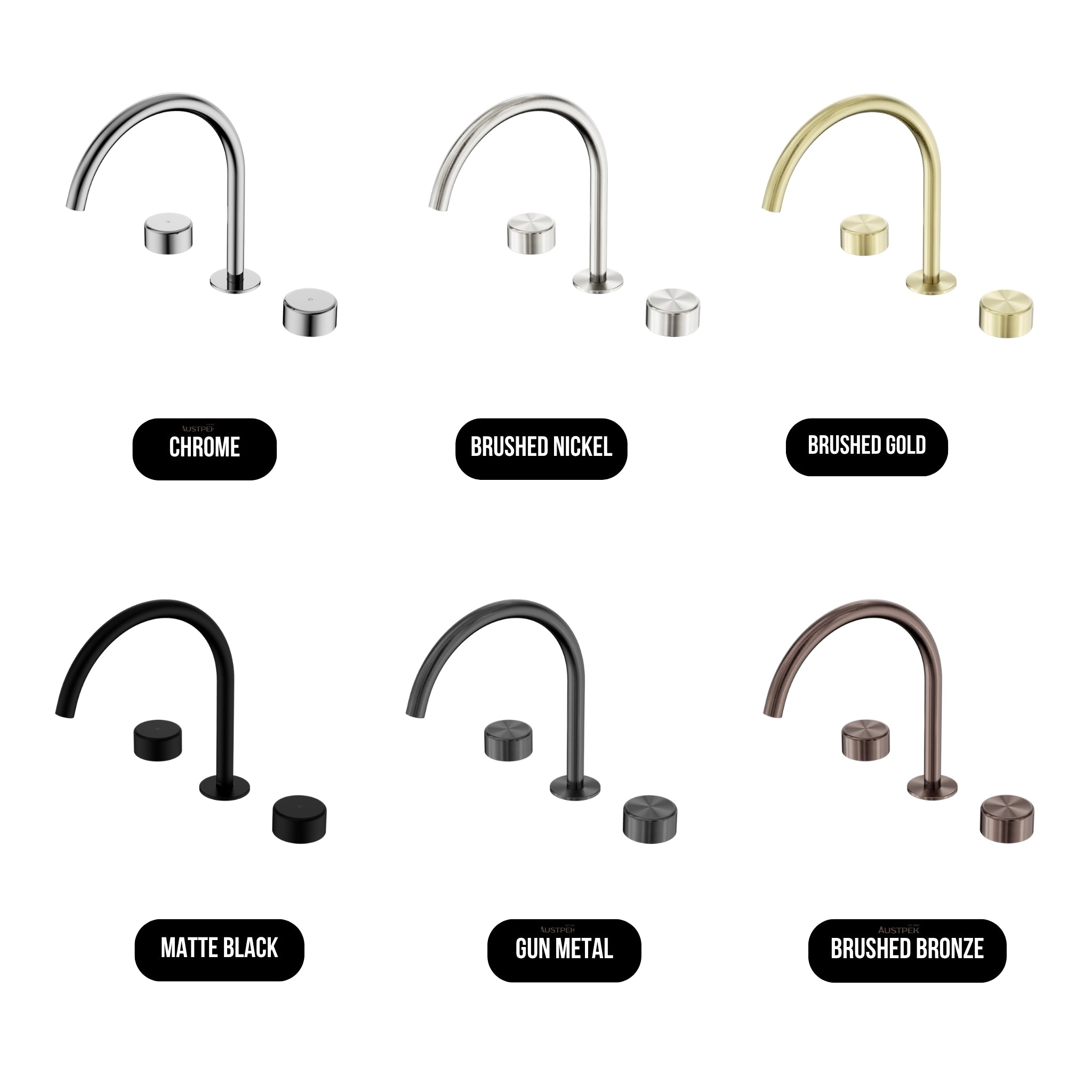 NERO SERENITY BATH/KITCHEN SET ARC SPOUT WITH METAL HANDLE 260MM BRUSHED BRONZE