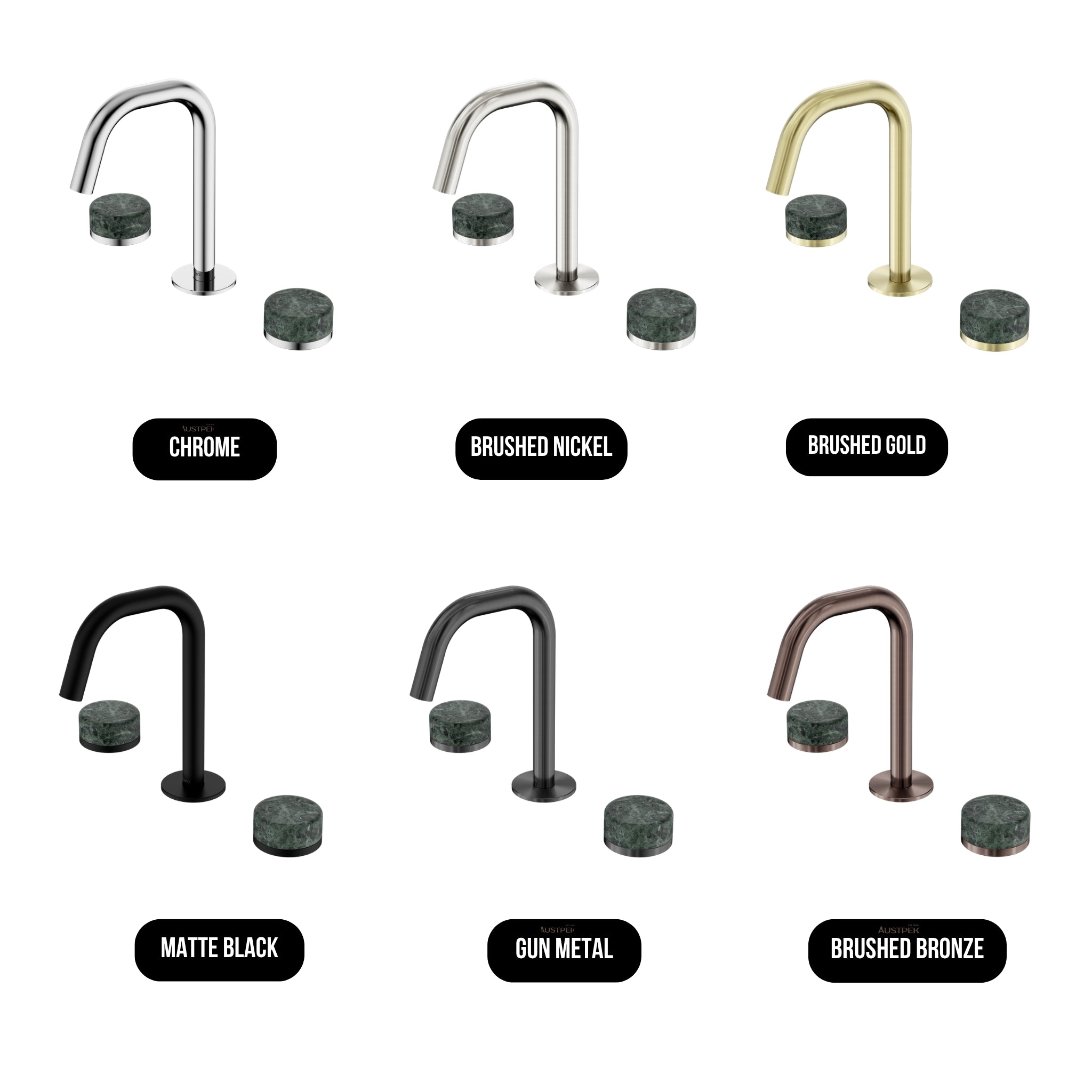 NERO SERENITY BASIN SET EDGE SPOUT WITH VERDE ALPI HANDLE 210MM BRUSHED BRONZE