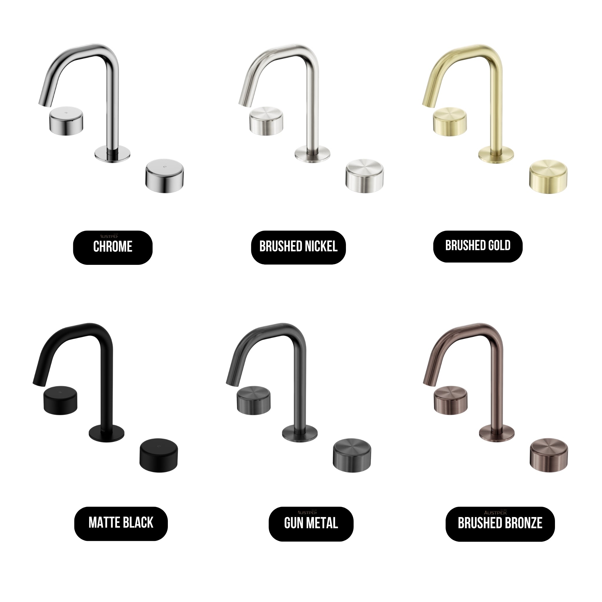 NERO SERENITY BASIN SET EDGE SPOUT WITH METAL HANDLE 210MM BRUSHED BRONZE