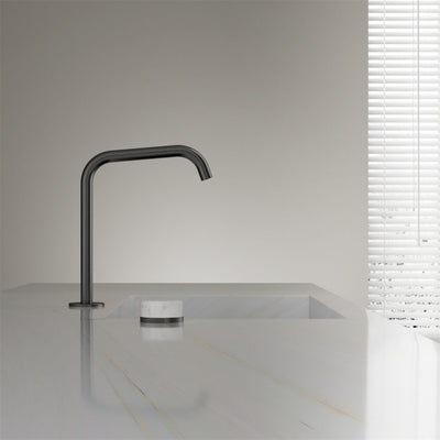 NERO SERENITY PROGRESSIVE BATH/KITCHEN MIXER EDGE SPOUT WITH CARRARA HANDLE 270MM GUN METAL