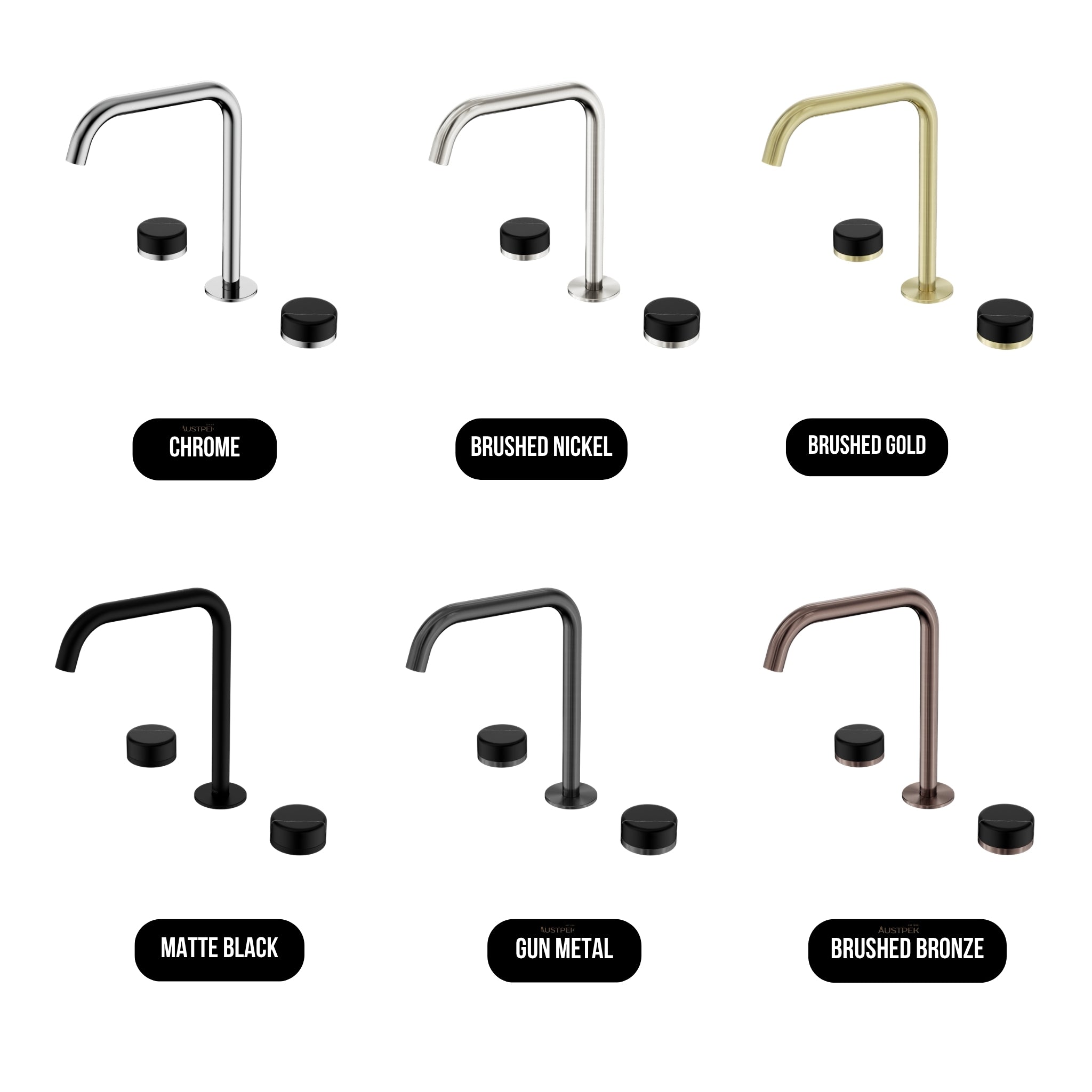 NERO SERENITY BATH/KITCHEN SET EDGE SPOUT WITH MARQUINA BLACK HANDLE 270MM MATTE BLACK