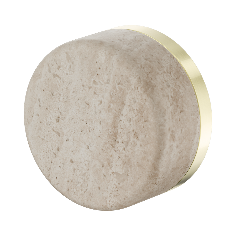 NERO SERENITY PROGRESSIVE SHOWER MIXER WITH ROME TRAVERTINE HANDLE BRUSHED GOLD