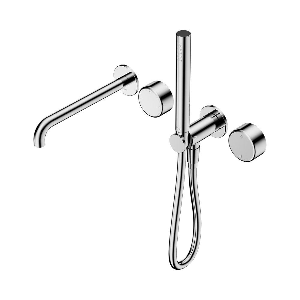 NERO SERENITY PROGRESSIVE SHOWER SYSTEM WITH SPOUT WITH METAL HANDLE AND SLIM SHOWER CHROME