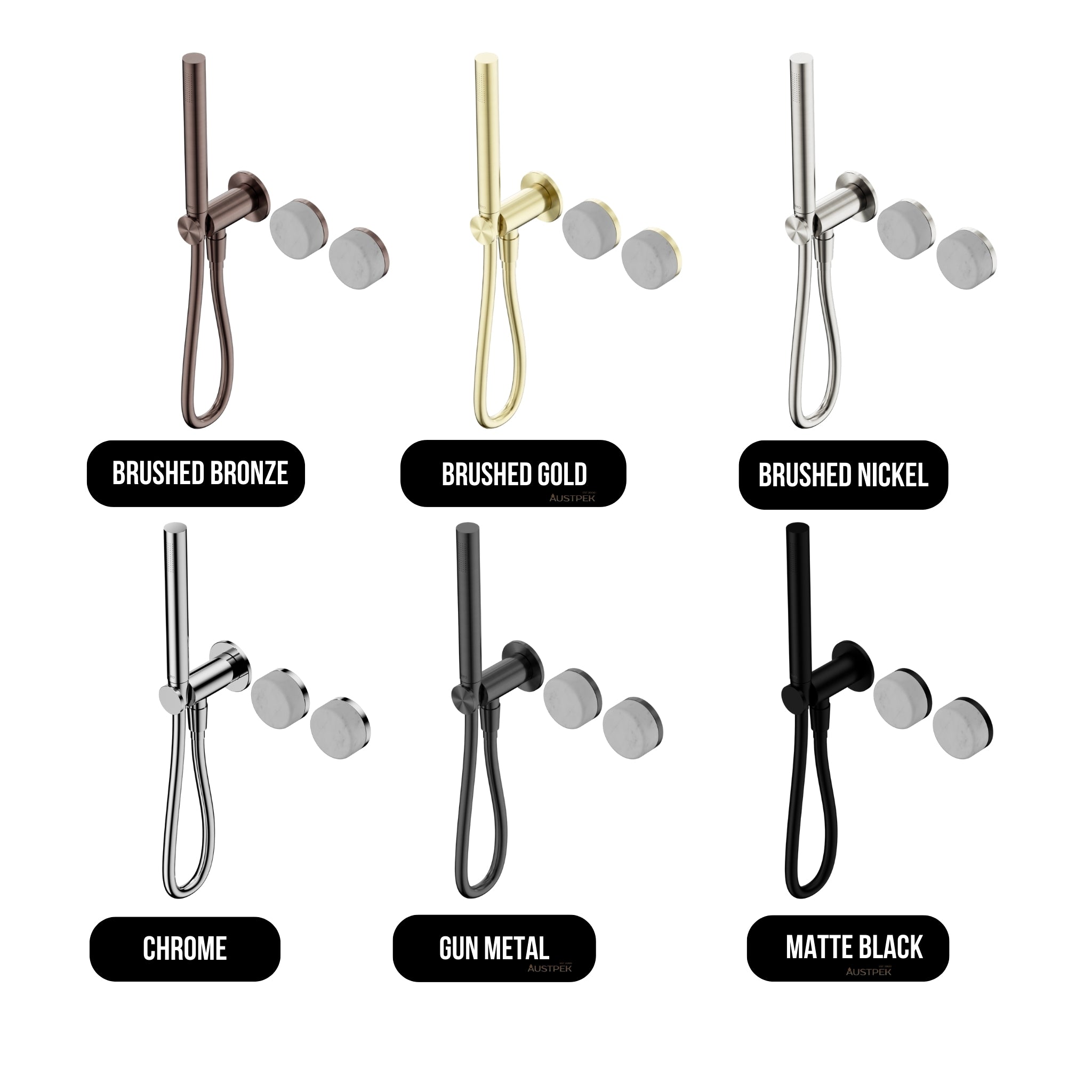 NERO SERENITY PROGRESSIVE SHOWER SYSTEM WITH CARRARA HANDLE AND SLIM SHOWER CHROME