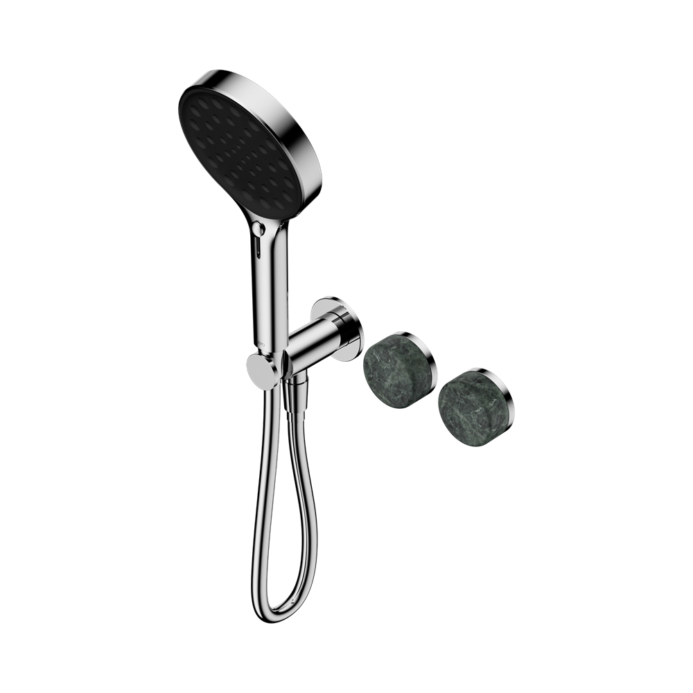 NERO SERENITY PROGRESSIVE SHOWER SYSTEM WITH VERDE ALPI HANDLE AND SERENITY HAND SHOWER CHROME