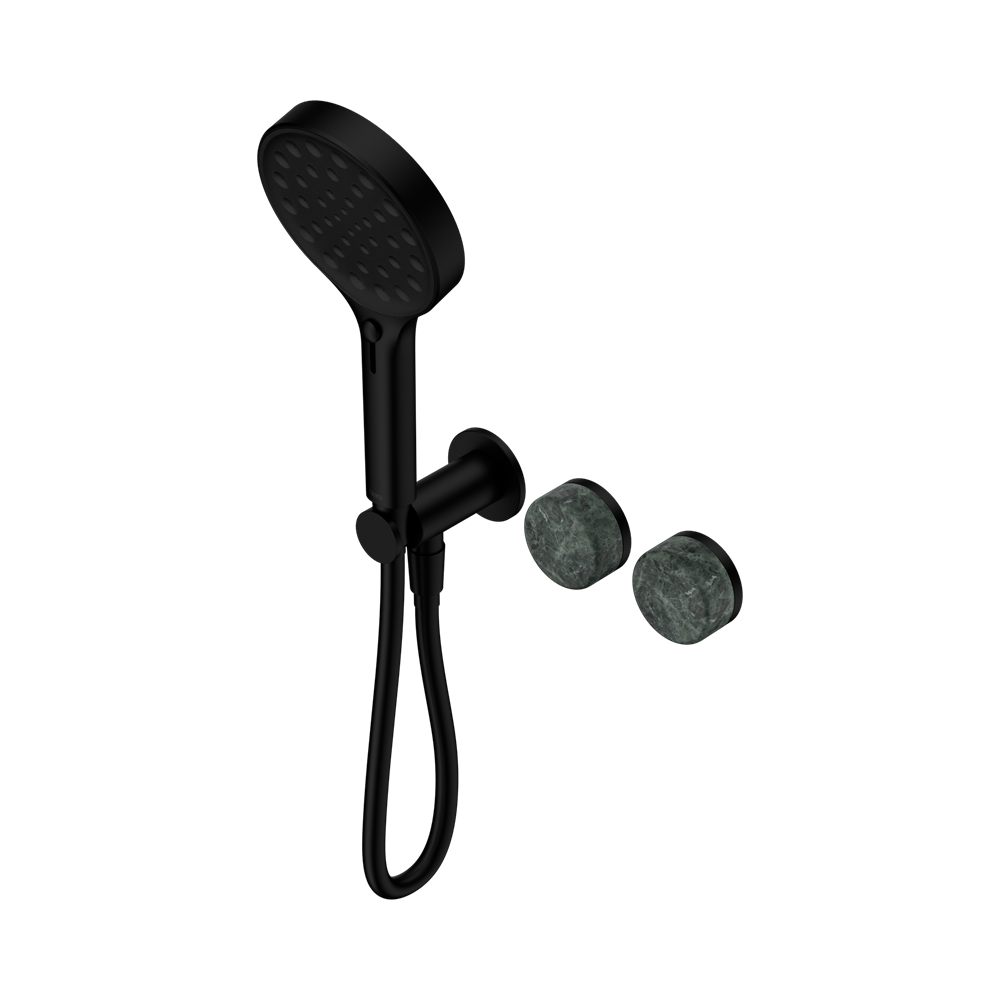 NERO SERENITY PROGRESSIVE SHOWER SYSTEM WITH VERDE ALPI HANDLE AND SERENITY HAND SHOWER MATTE BLACK