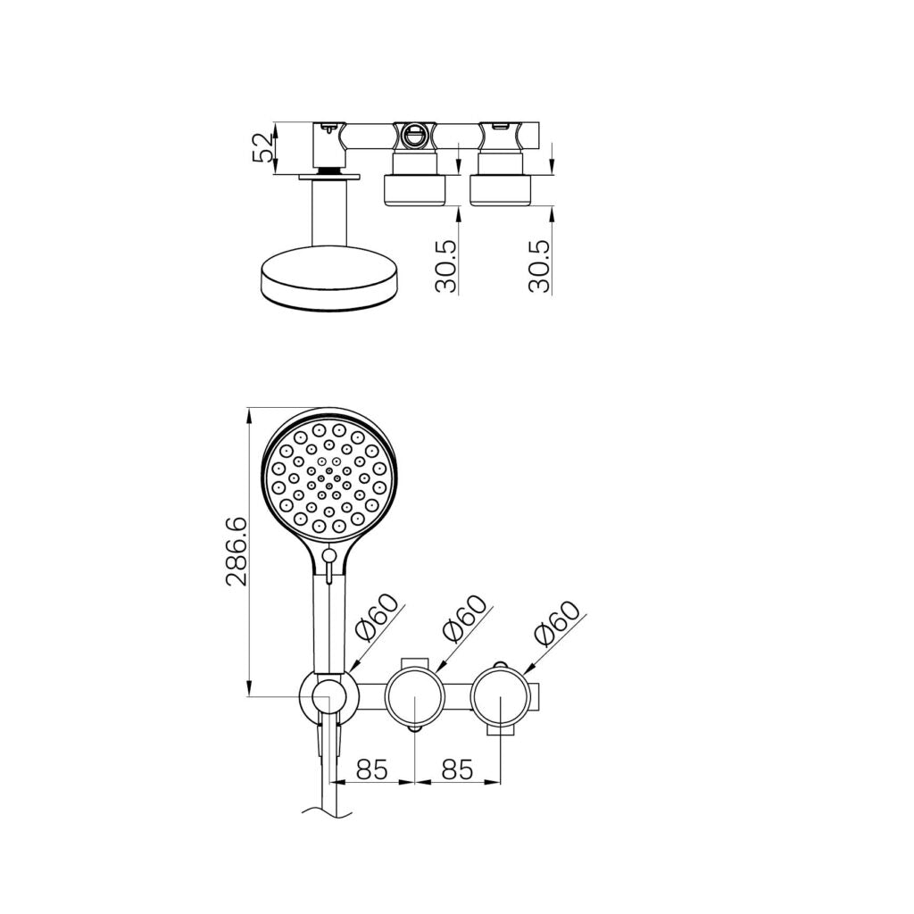 NERO SERENITY PROGRESSIVE SHOWER SYSTEM WITH METAL HANDLE AND SERENITY HAND SHOWER BRUSHED GOLD