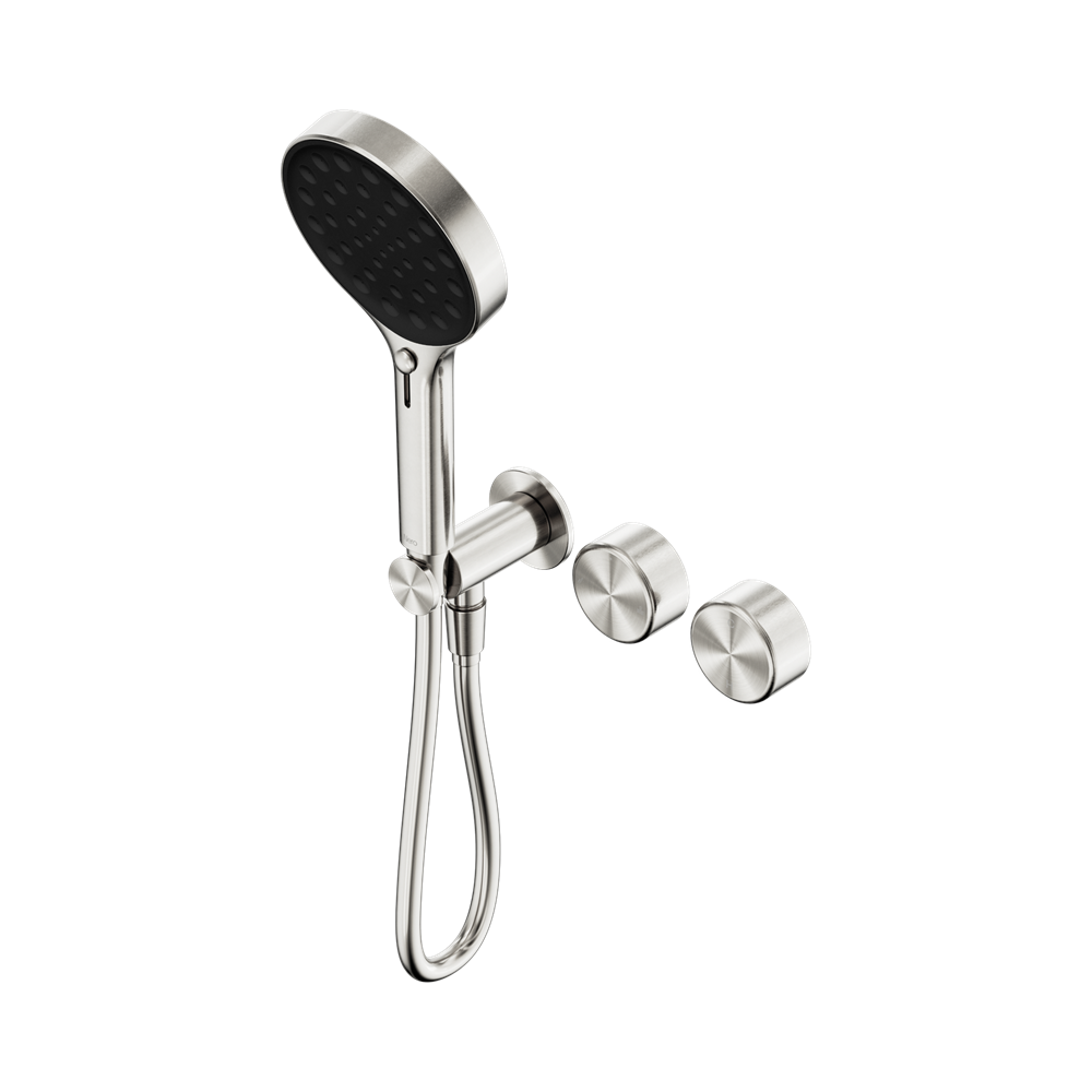 NERO SERENITY PROGRESSIVE SHOWER SYSTEM WITH METAL HANDLE AND SERENITY HAND SHOWER BRUSHED NICKEL