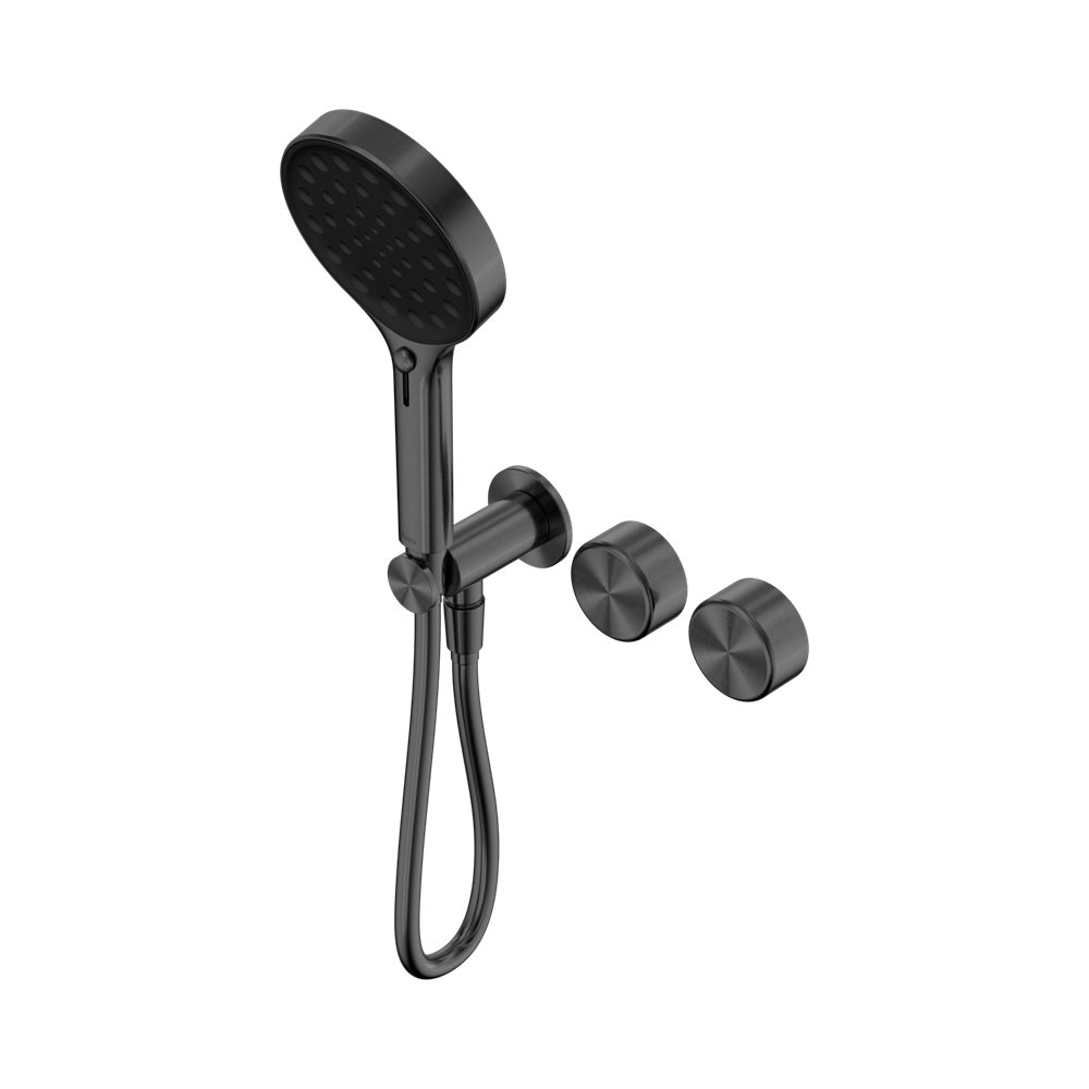 NERO SERENITY PROGRESSIVE SHOWER SYSTEM WITH METAL HANDLE AND SERENITY HAND SHOWER GUN METAL