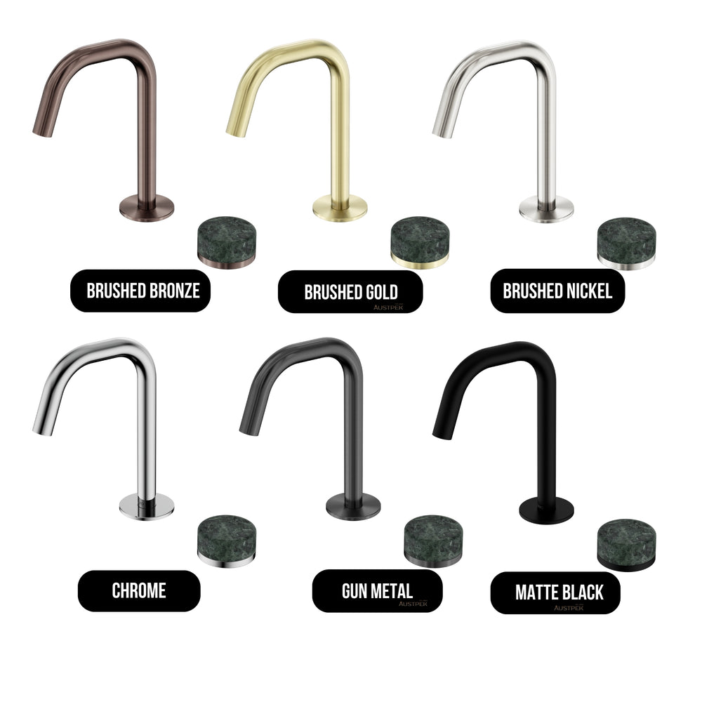 NERO SERENITY PROGRESSIVE BASIN MIXER EDGE SPOUT WITH VERDE ALPI HANDLE 210MM CHROME
