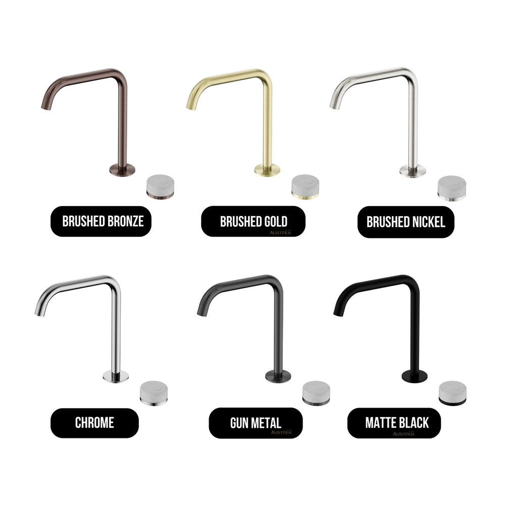 NERO SERENITY PROGRESSIVE BATH/KITCHEN MIXER EDGE SPOUT WITH CARRARA HANDLE 270MM CHROME