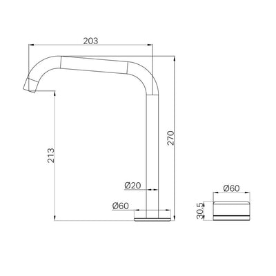 NERO SERENITY PROGRESSIVE BATH/KITCHEN MIXER EDGE SPOUT WITH ROME TRAVERTINE HANDLE 270MM BRUSHED BRONZE