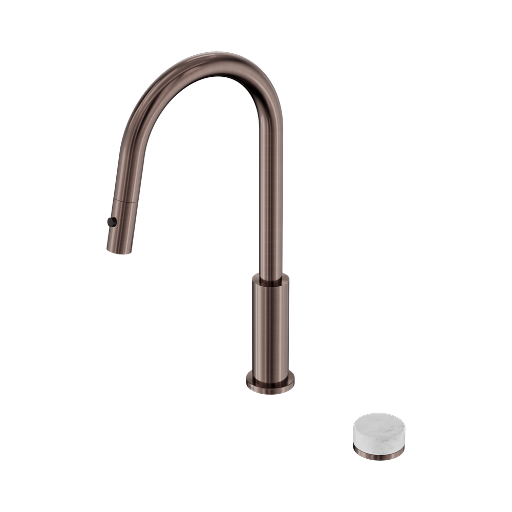 NERO SERENITY PROGRESSIVE PULL OUT KITCHEN SET WITH CARRARA HANDLE 433MM BRUSHED BRONZE