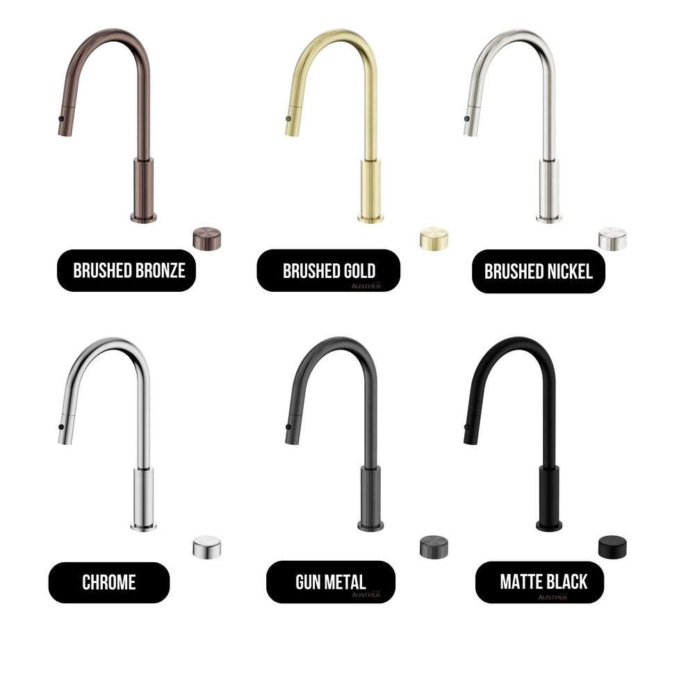 NERO SERENITY PROGRESSIVE PULL OUT KITCHEN SET WITH METAL HANDLE 433MM BRUSHED GOLD